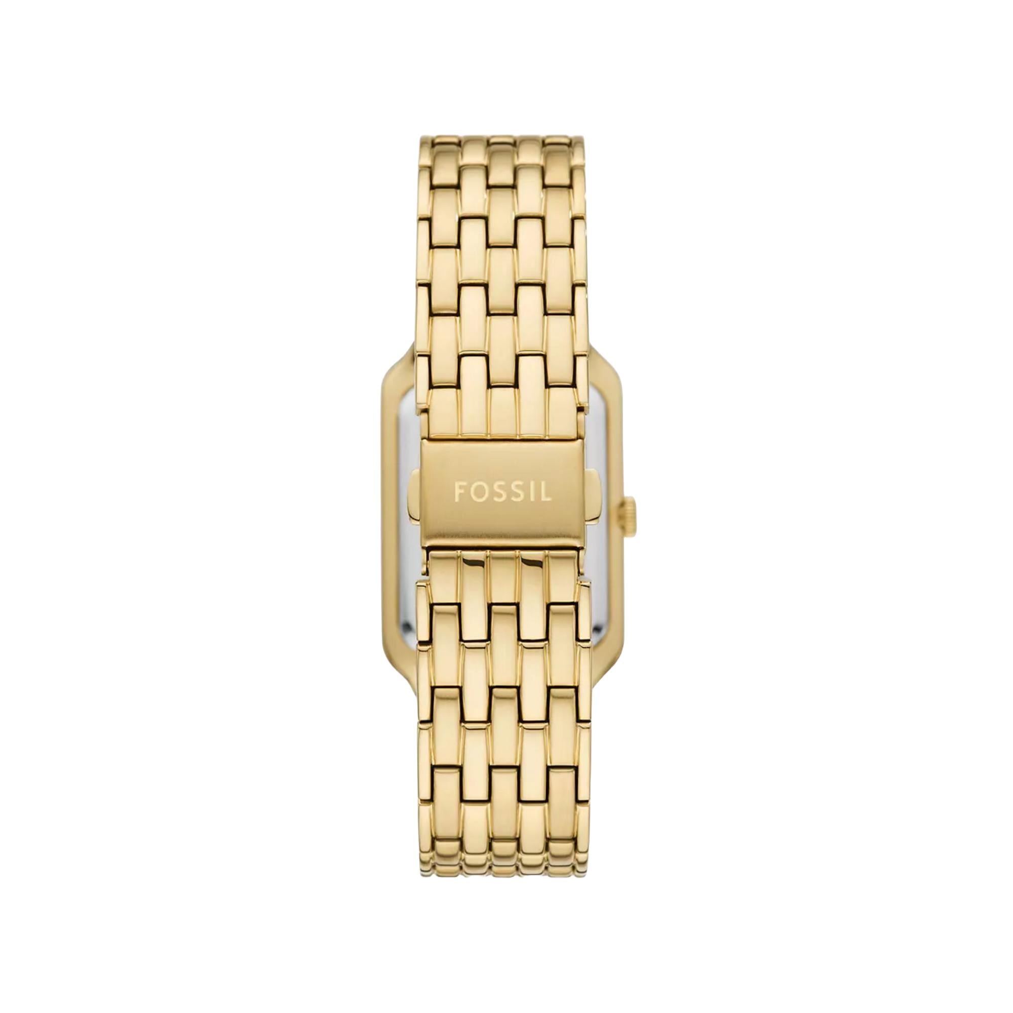 Fossil Raquel Date Gold-Tone Stainless Steel White Mother of Pearl Dial Women’s Watch ES5304