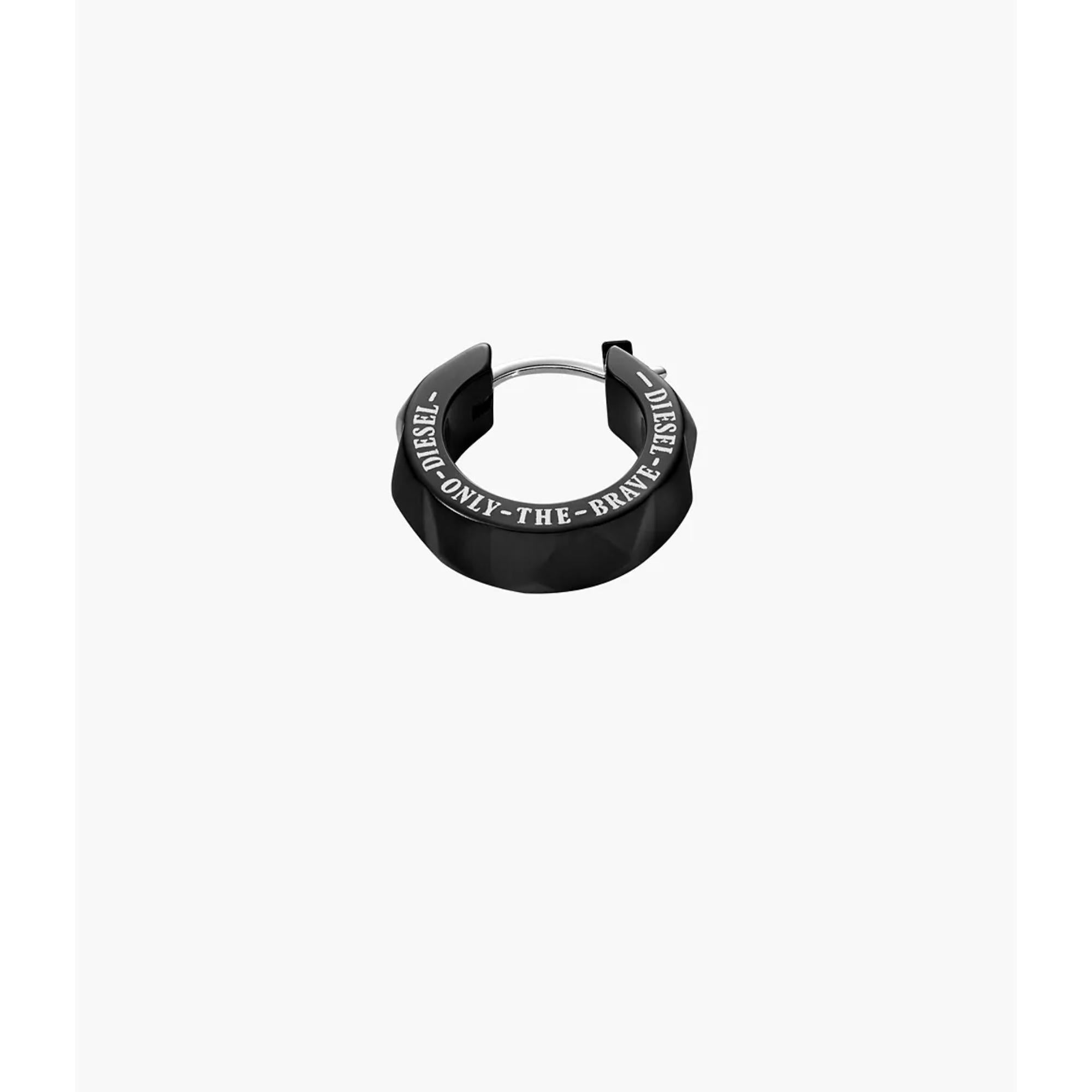 Diesel Black Stainless Steel Studded Huggie Earring DX1273001
