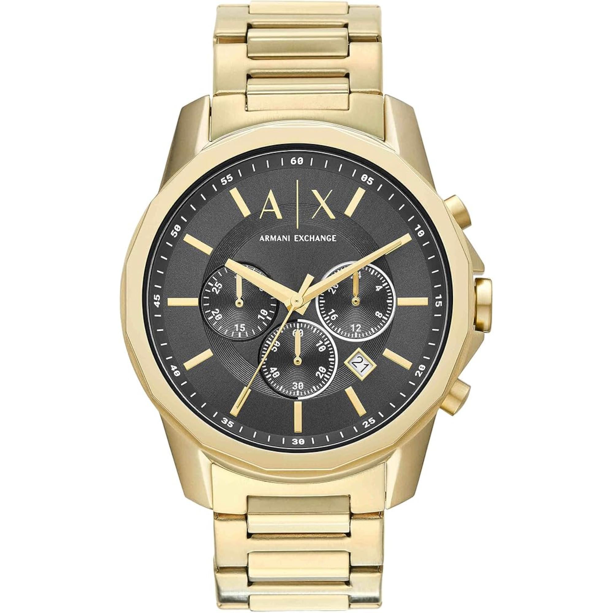 Armani Exchange Chronograph Gold-Tone Stainless Steel Gray Dial Men's Watch AX1721