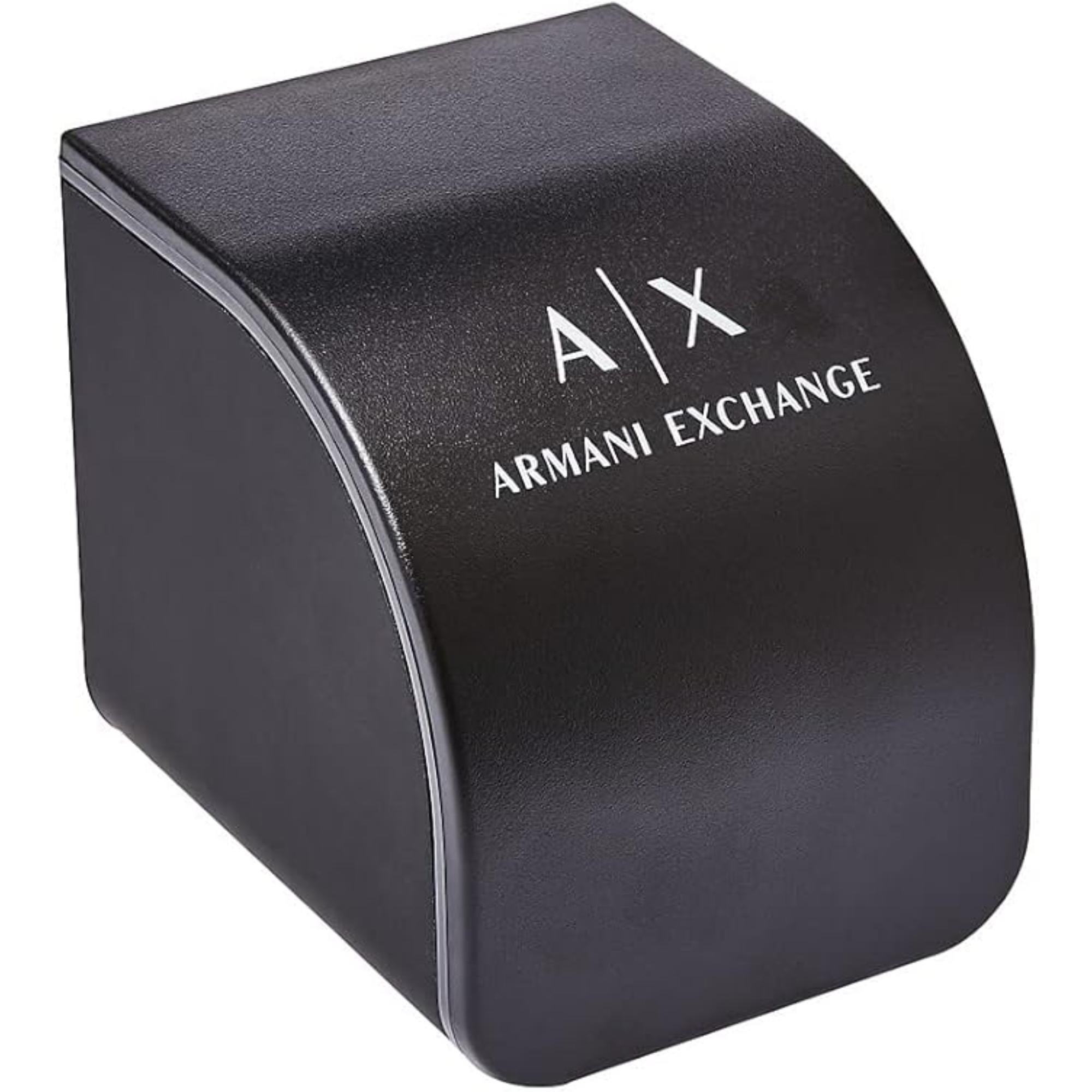 Armani Exchange Date Brown Leather Navy Blue Dial Men's Watch AX2133