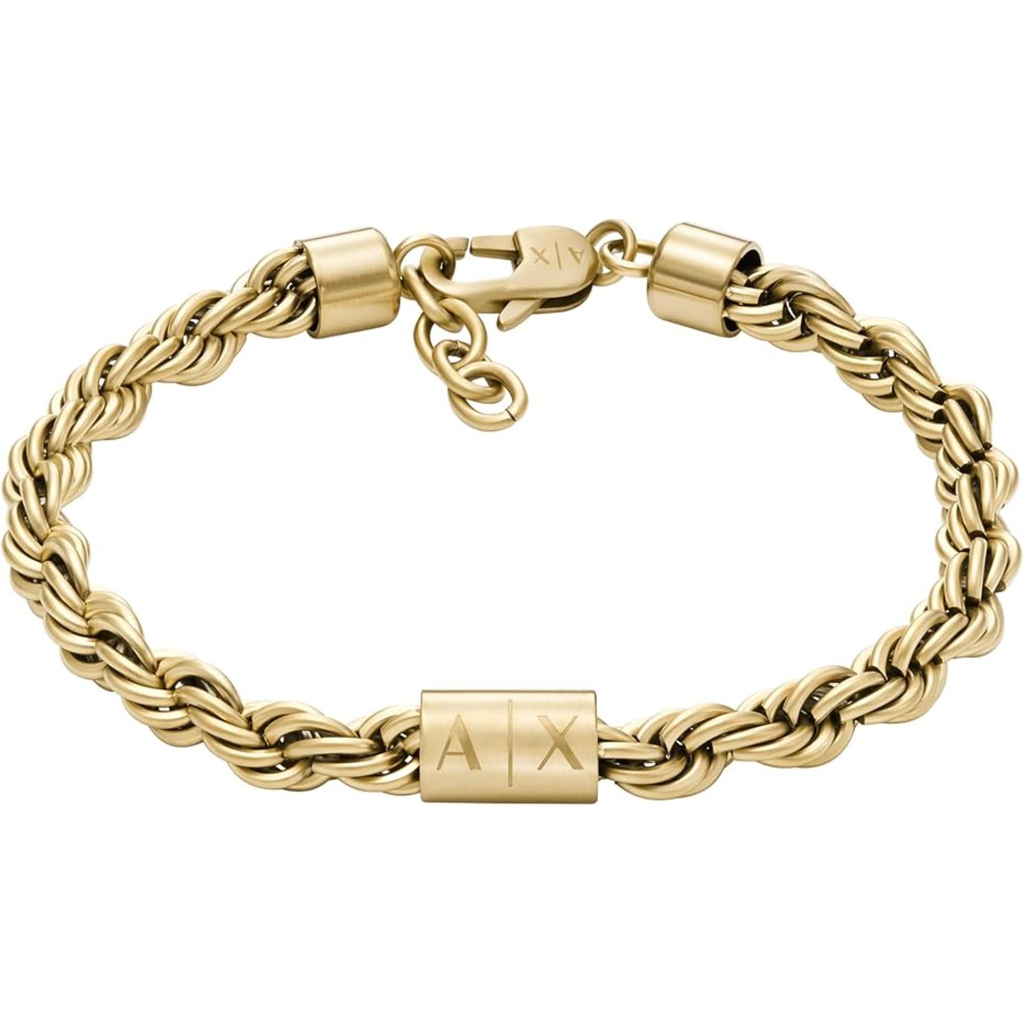 Armani Exchange Gold-Tone Stainless Steel Chain Bracelet AXG0124710