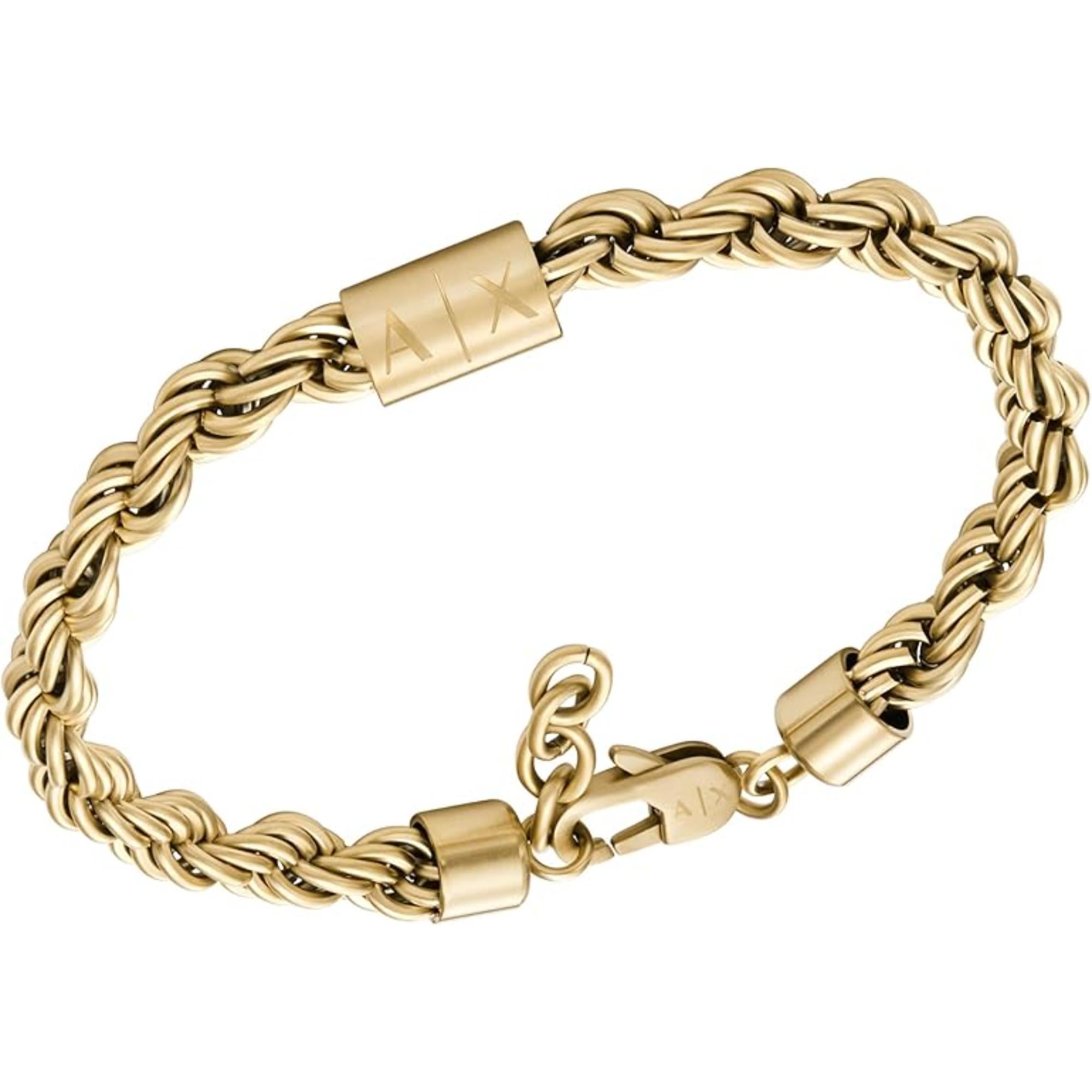 Armani Exchange Gold-Tone Stainless Steel Chain Bracelet AXG0124710
