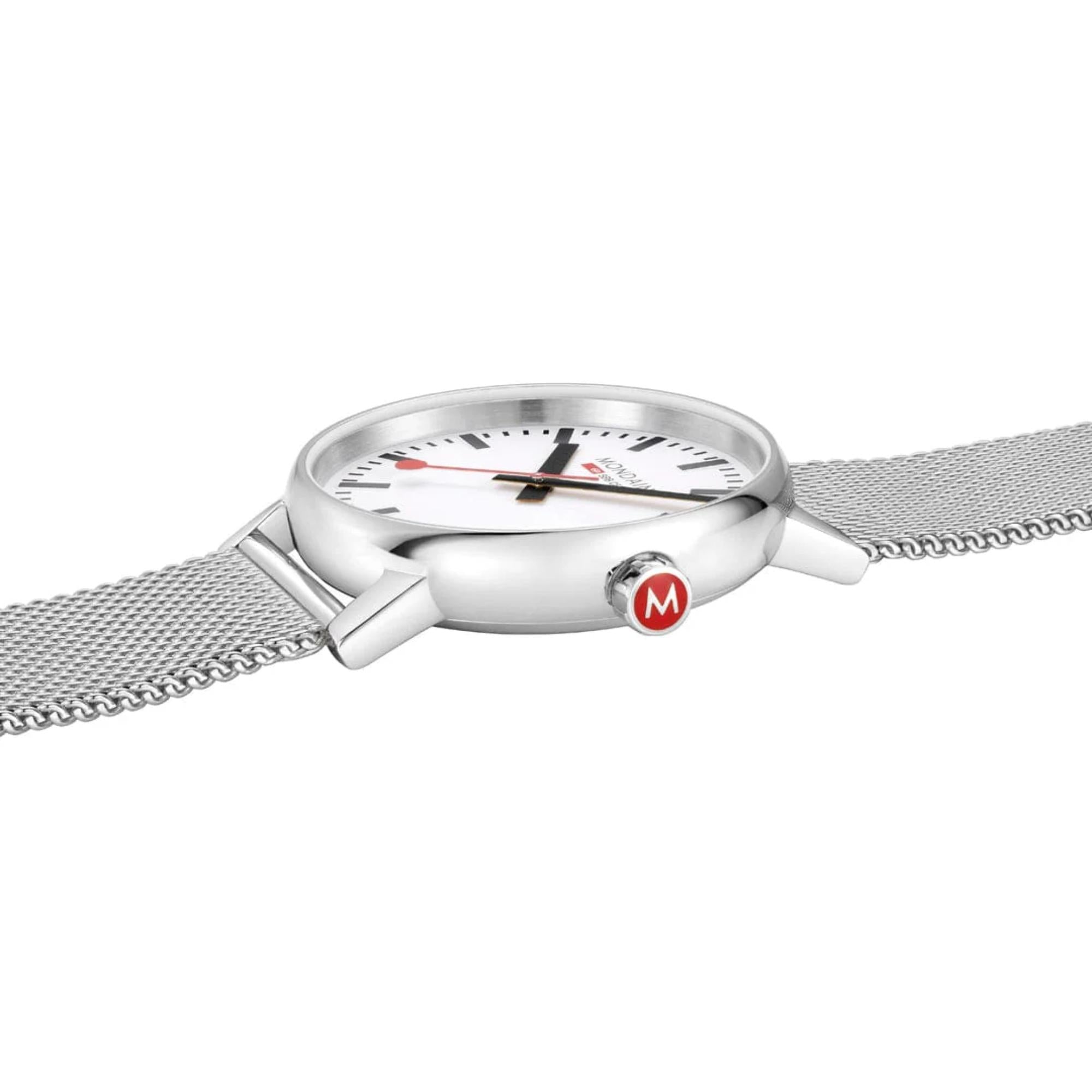 Mondaine evo2 White Dial Stainless Steel Strap Men’s Watch MSE.40110.SM