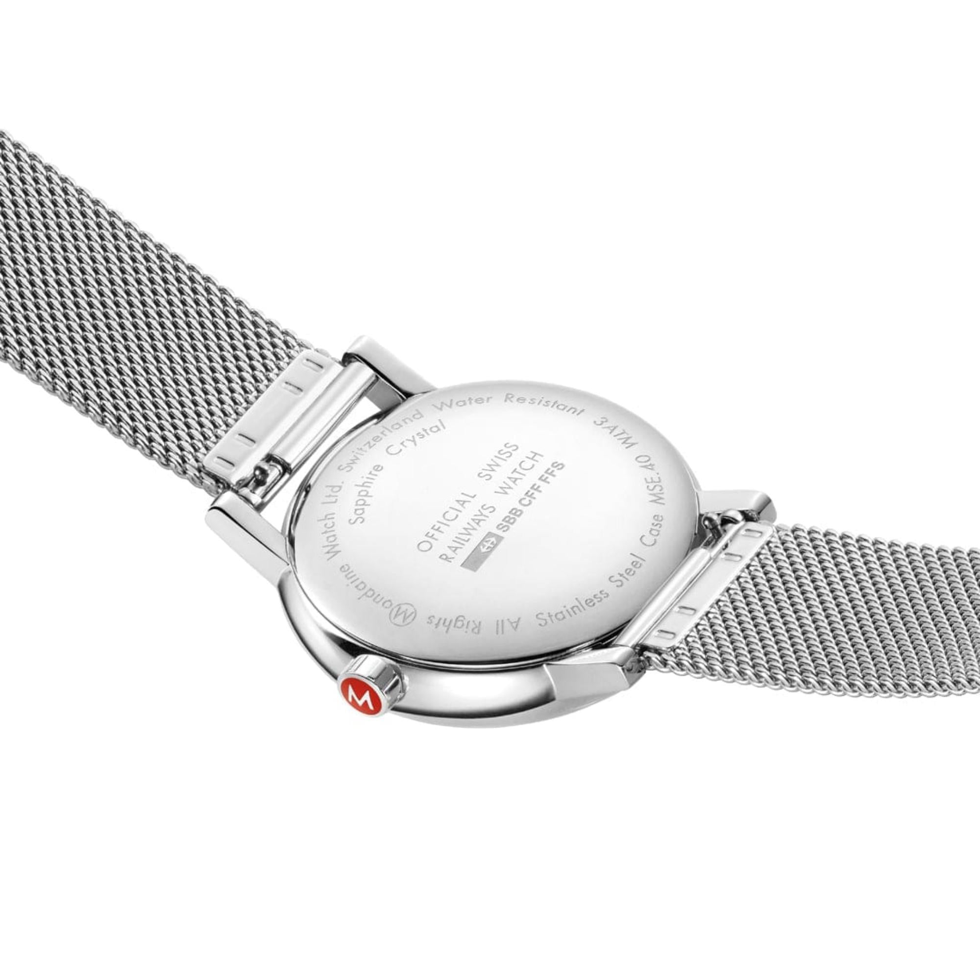 Mondaine evo2 White Dial Stainless Steel Strap Men’s Watch MSE.40110.SM