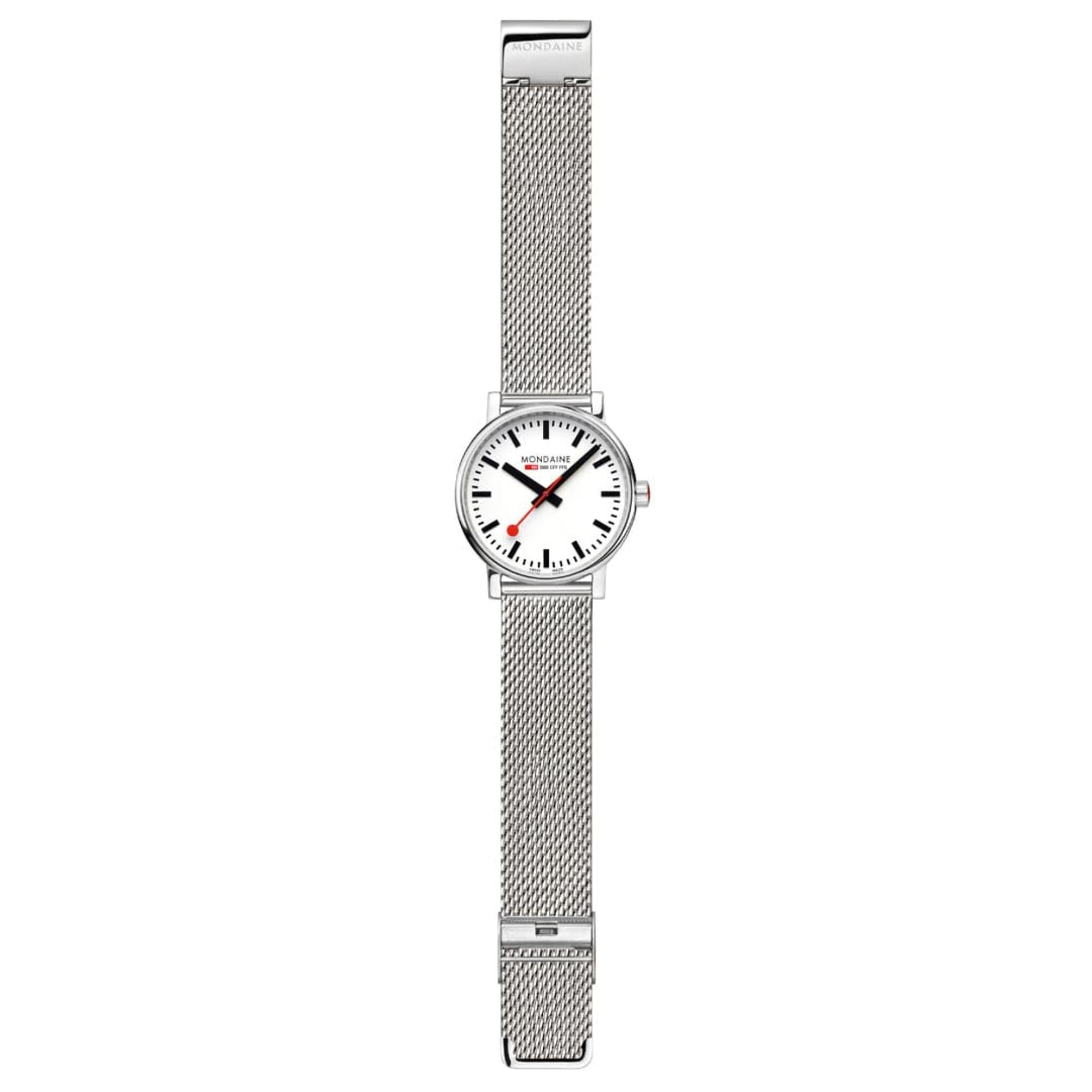 Mondaine evo2 White Dial Stainless Steel Strap Men’s Watch MSE.40110.SM