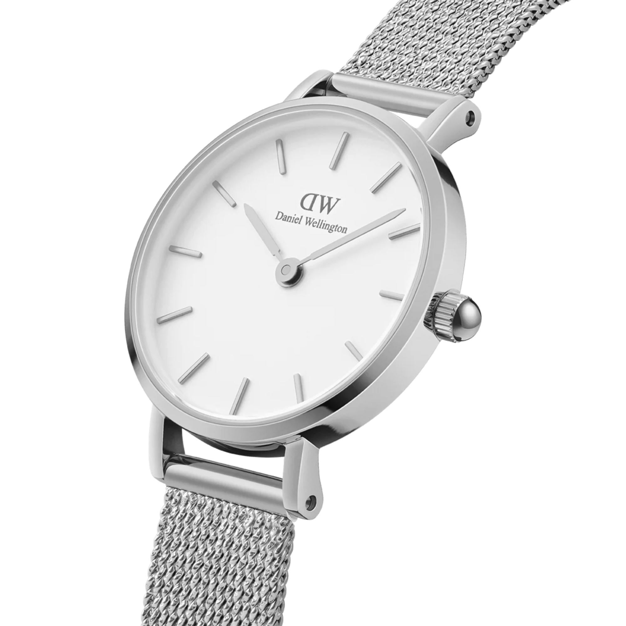 Daniel Wellington Petite Pressed Sterling Silver White Dial Women’s Watch DW00100442