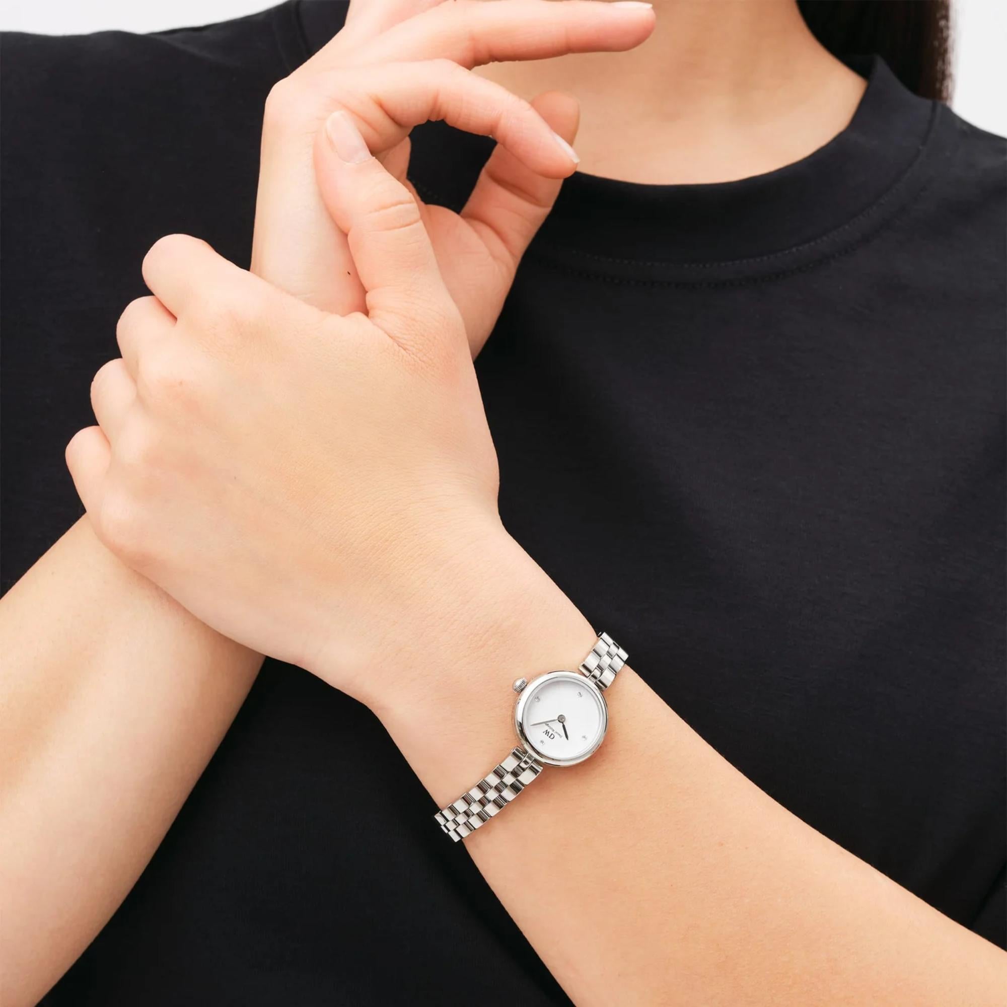 Daniel Wellington Elan 22mm White Dial Steel Ladies Quartz Watch DW00100716