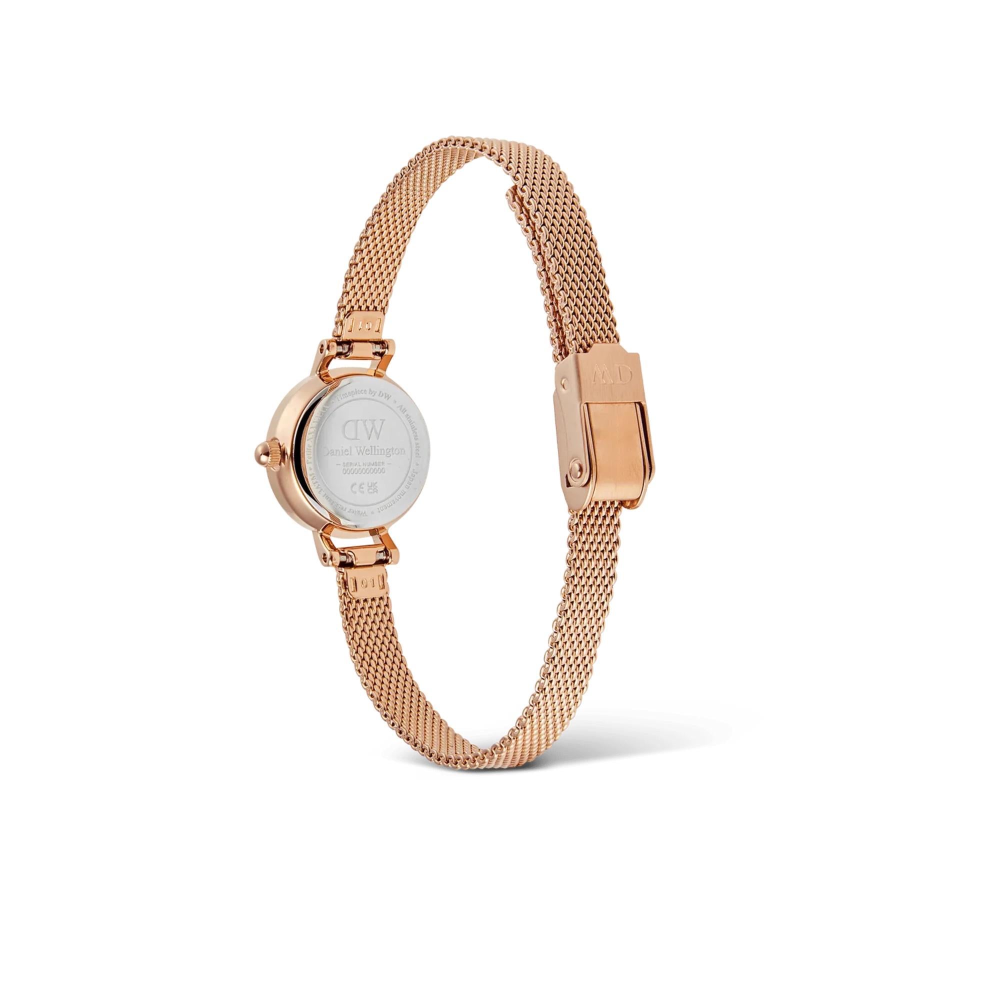 Daniel Wellington Petite Mini Melrose Pink Dial Stainless Steel Strap Women’s Watch DW00100743