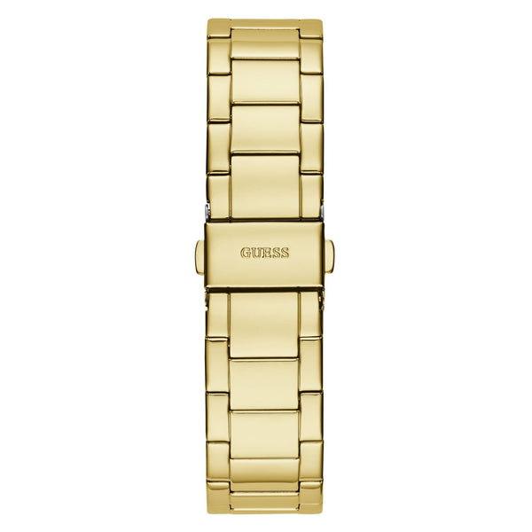 GUESS Gold Tone Multi-Function Stainless Steel Bracelet Champagne Dial Ladies Watch GW0320L2