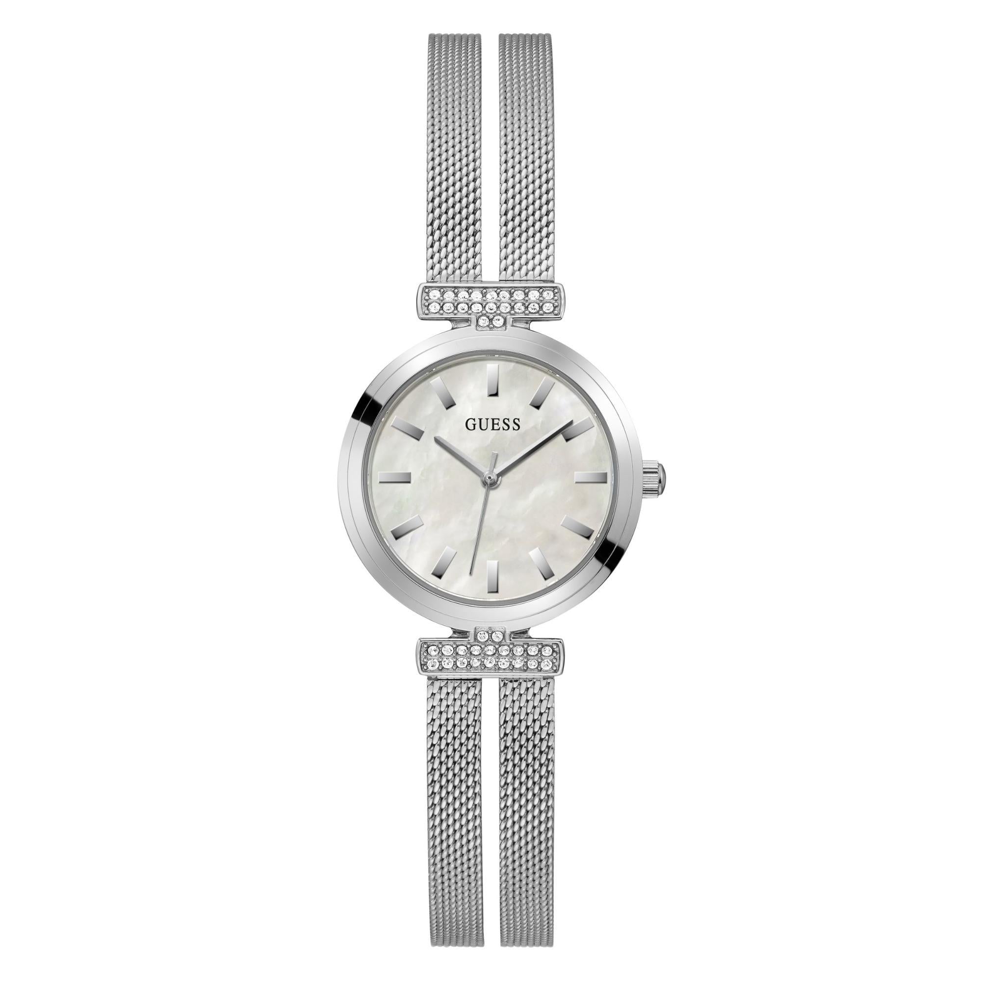 GUESS Ladies Array Mother of Pearl Dial Stainless Steel Strap Watch GW0471L1