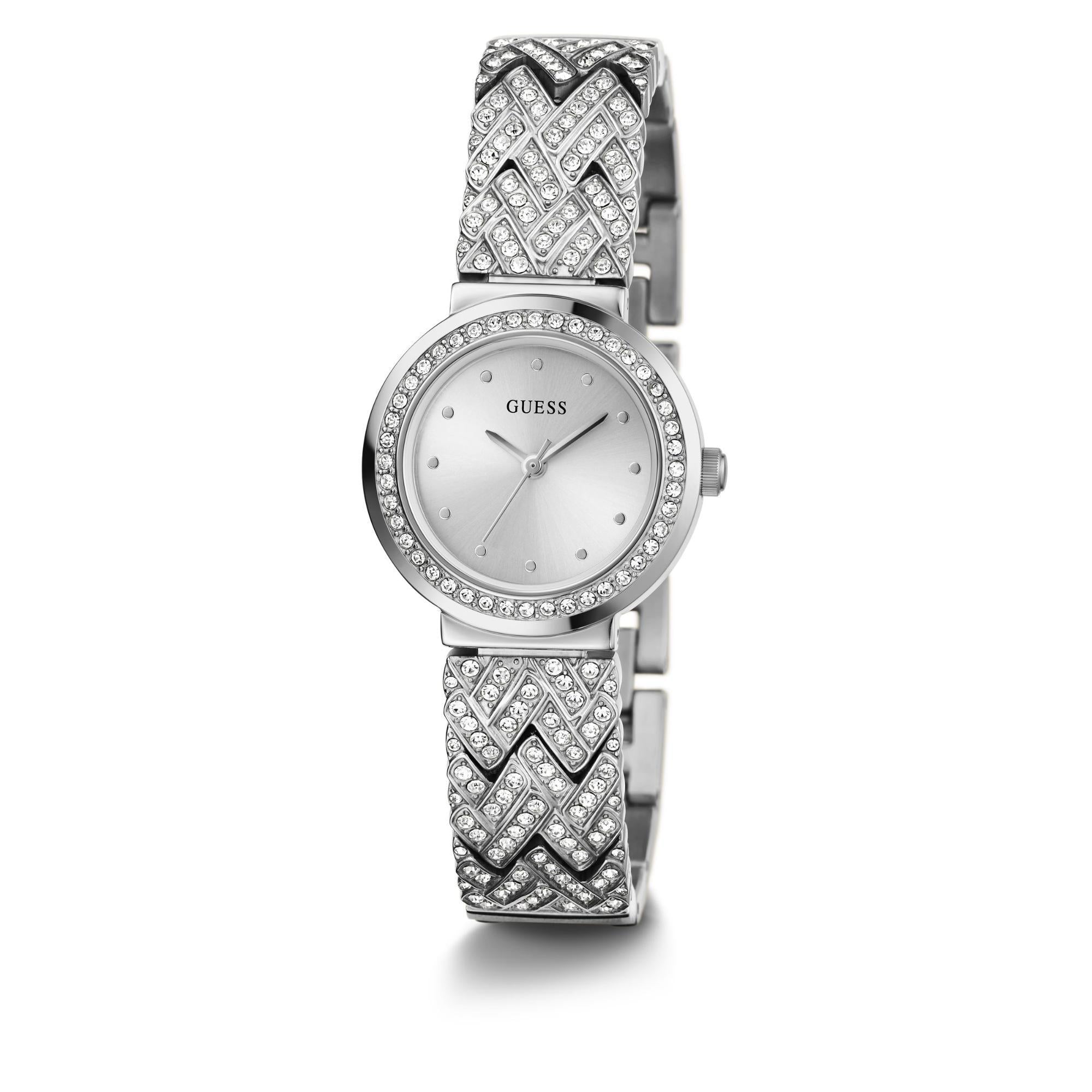 GUESS Ladies Silver Dial Analog Stainless Steel Strap Watch GW0476L1