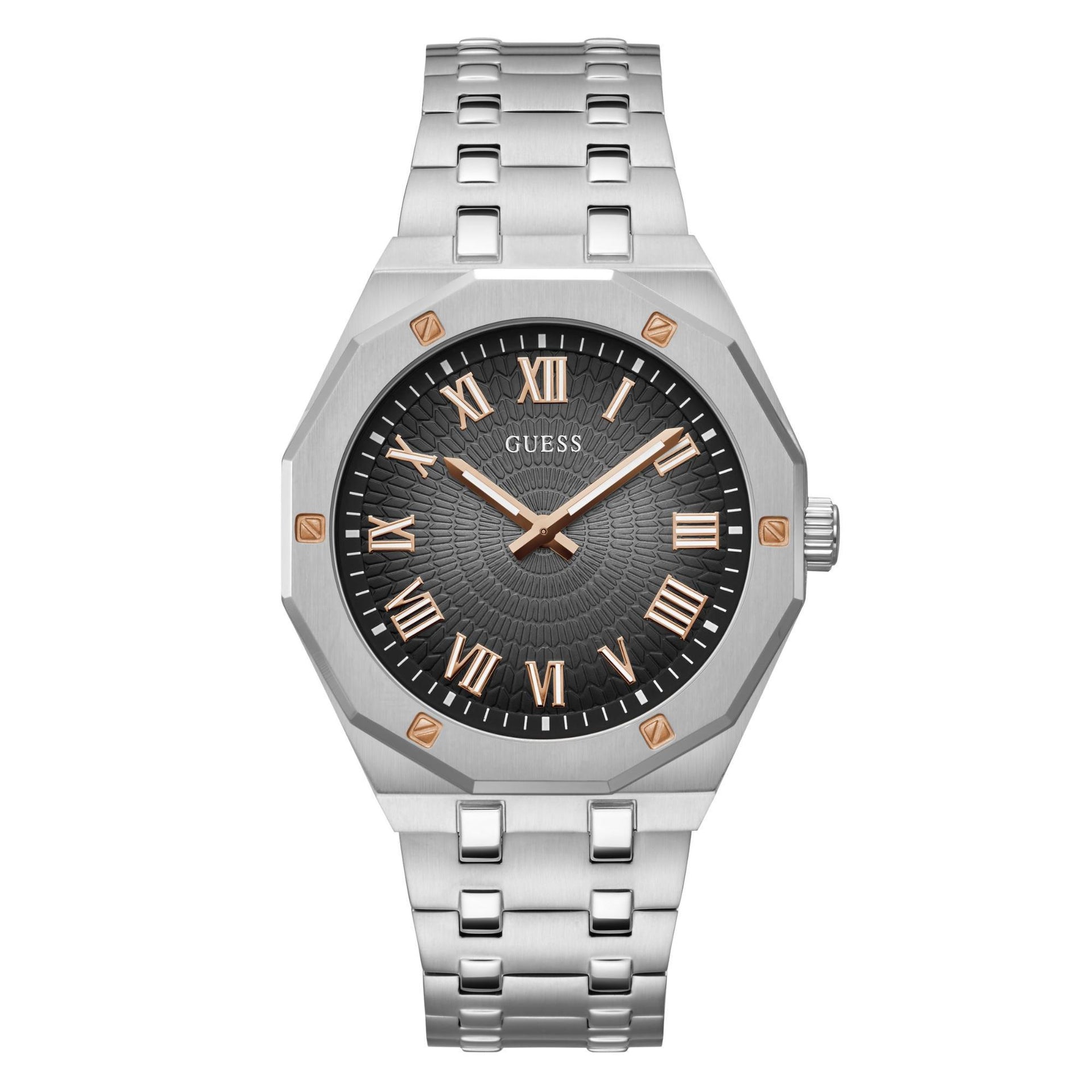 Silver Tone Analog Dial Steel Strap Watch GW0575G1