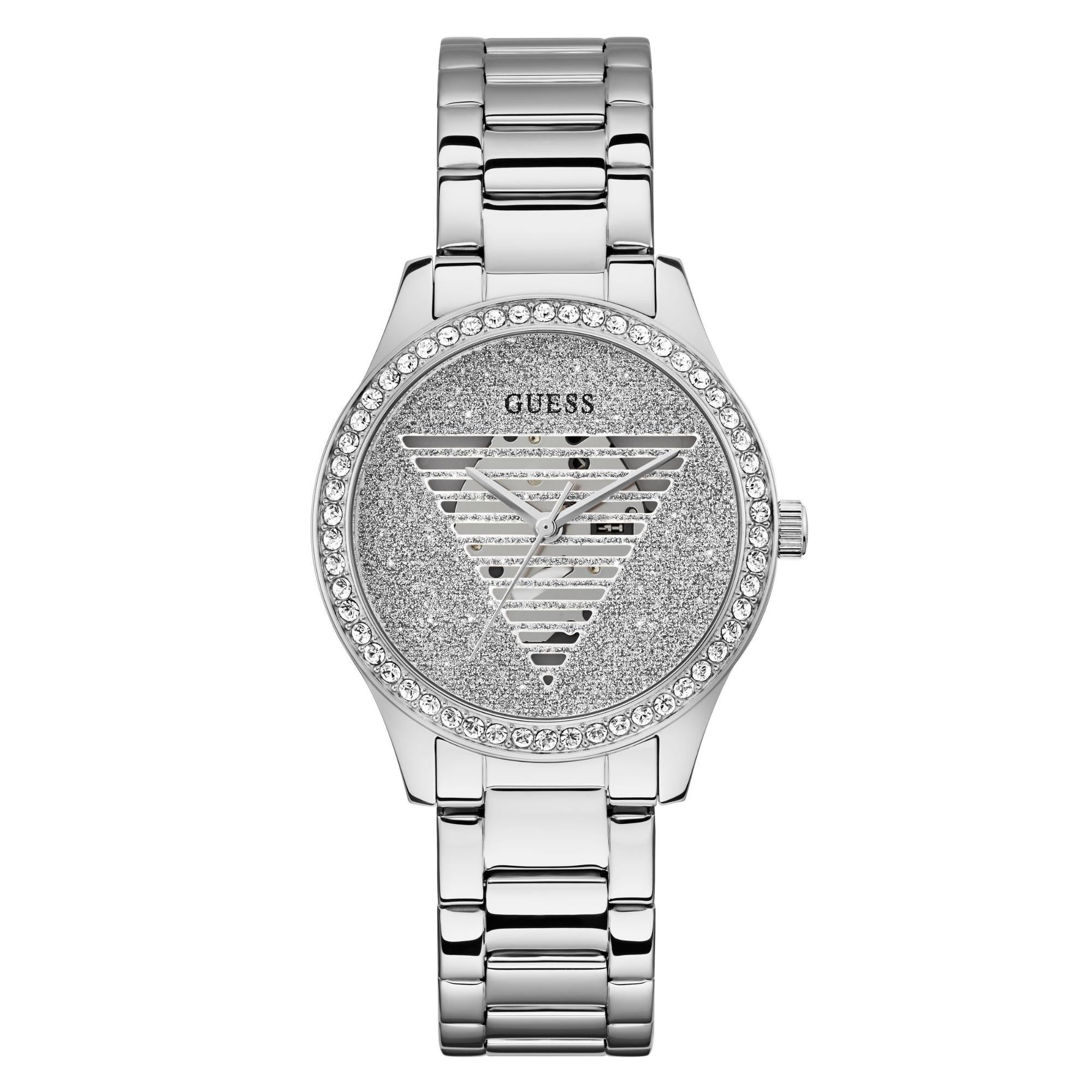 GUESS Silver Dial Analog with Stainless Steel Strap Ladies Watch GW0605L1