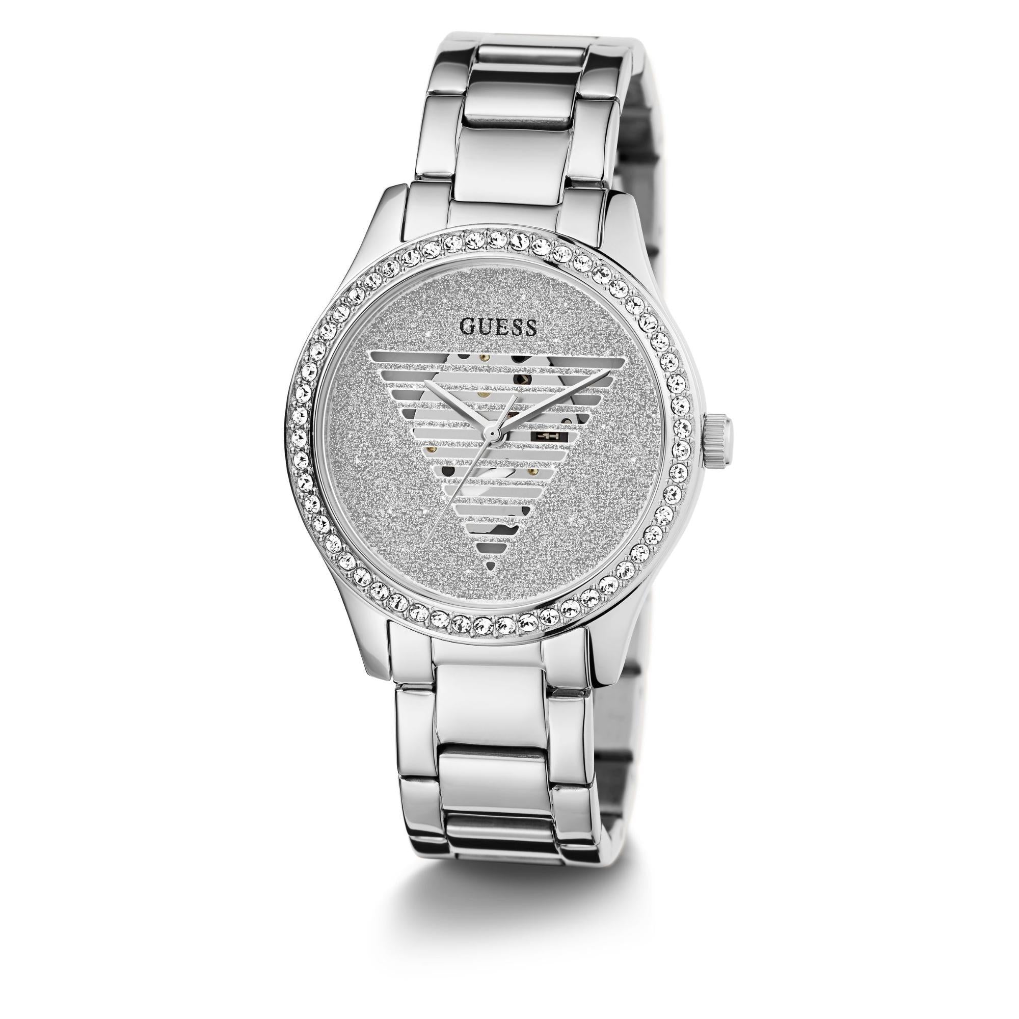 GUESS Silver Dial Analog with Stainless Steel Strap Ladies Watch GW0605L1