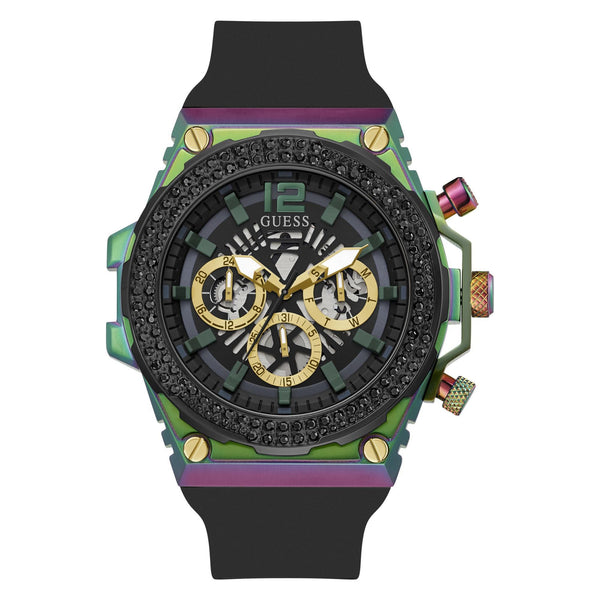 GUESS Black 2-Tone Multi-Function Black Dial with Sporty Design Men's Watch GW0633G1