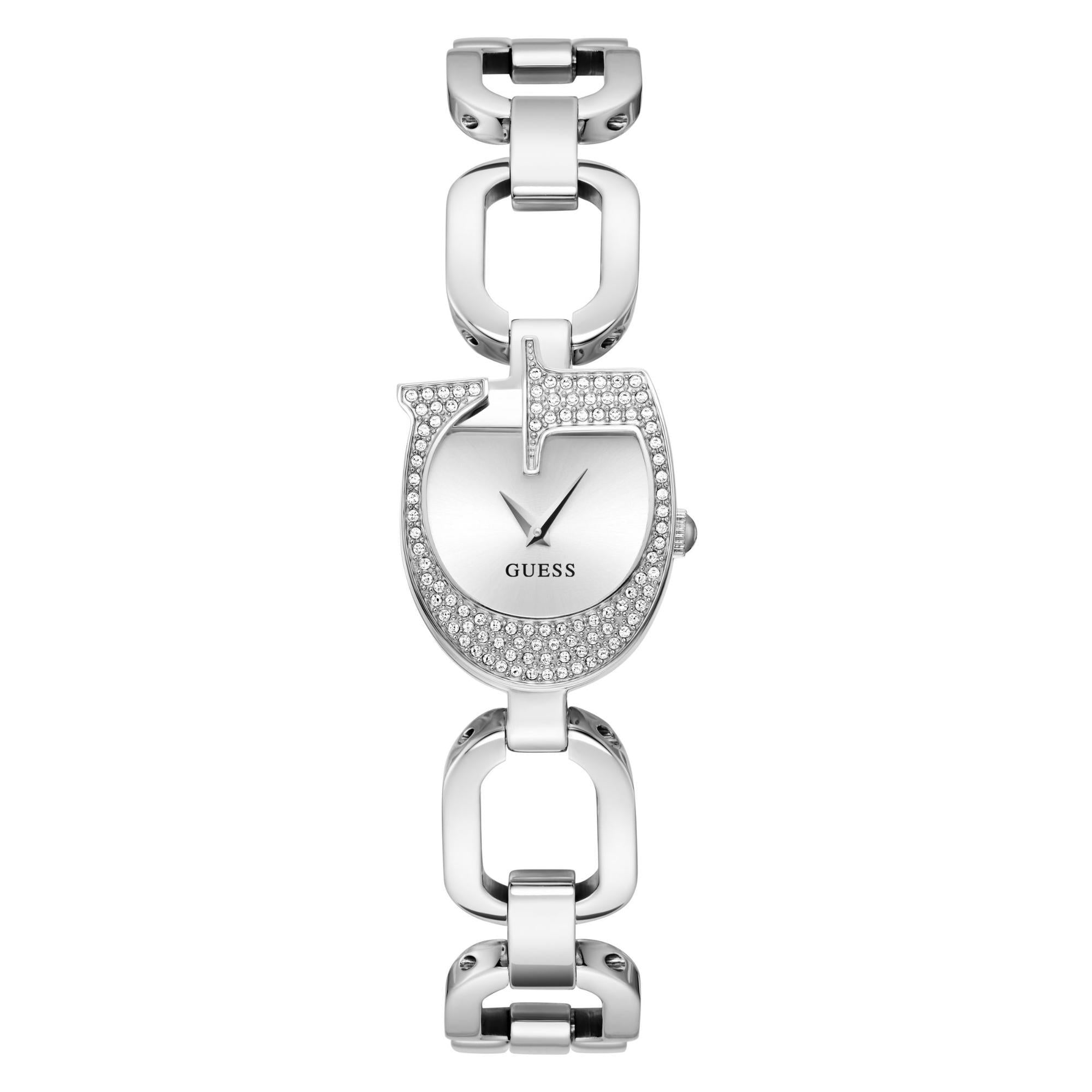 GUESS Silver Dial Analog with Crystal Accents Ladies Watch GW0683L1