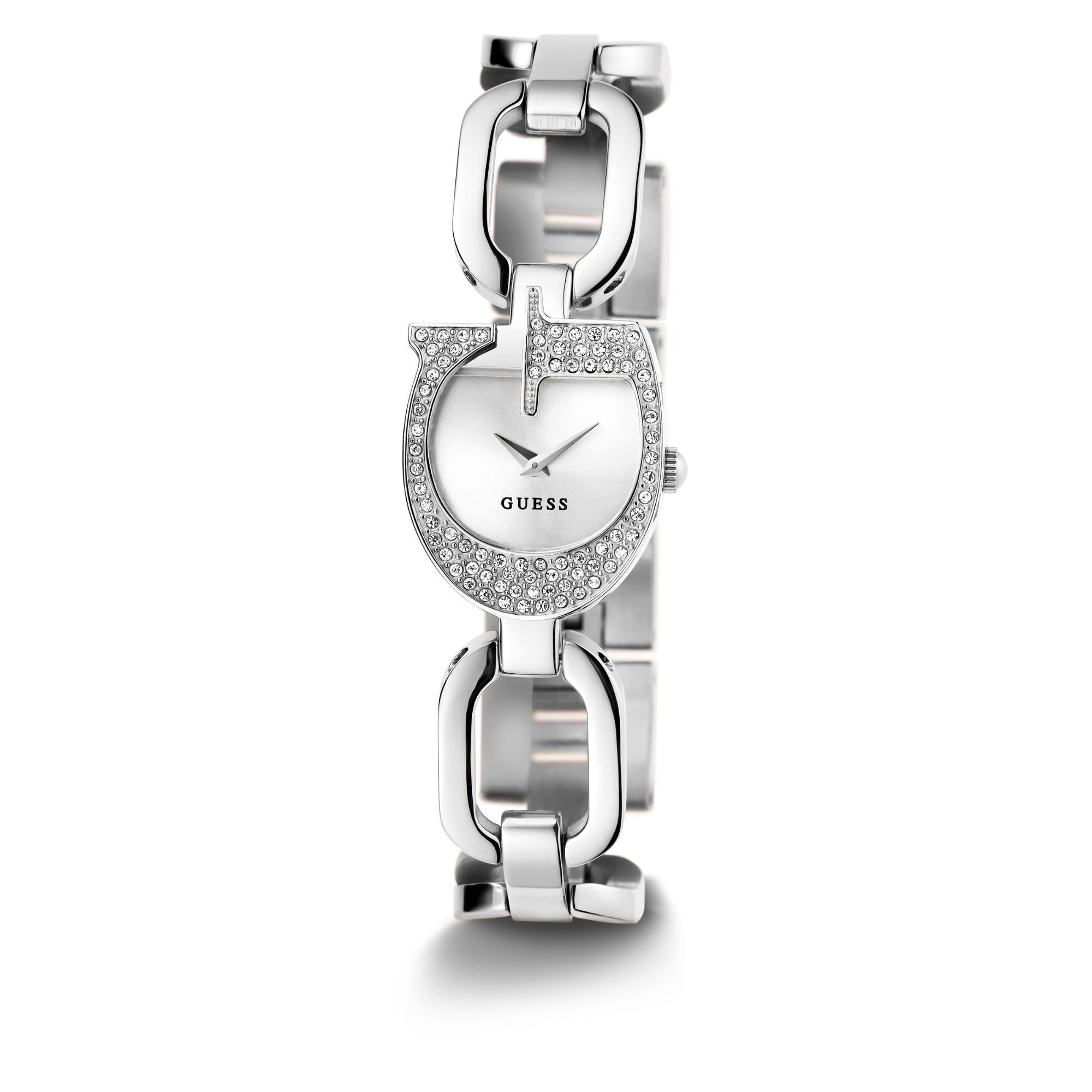 GUESS Silver Dial Analog with Crystal Accents Ladies Watch GW0683L1