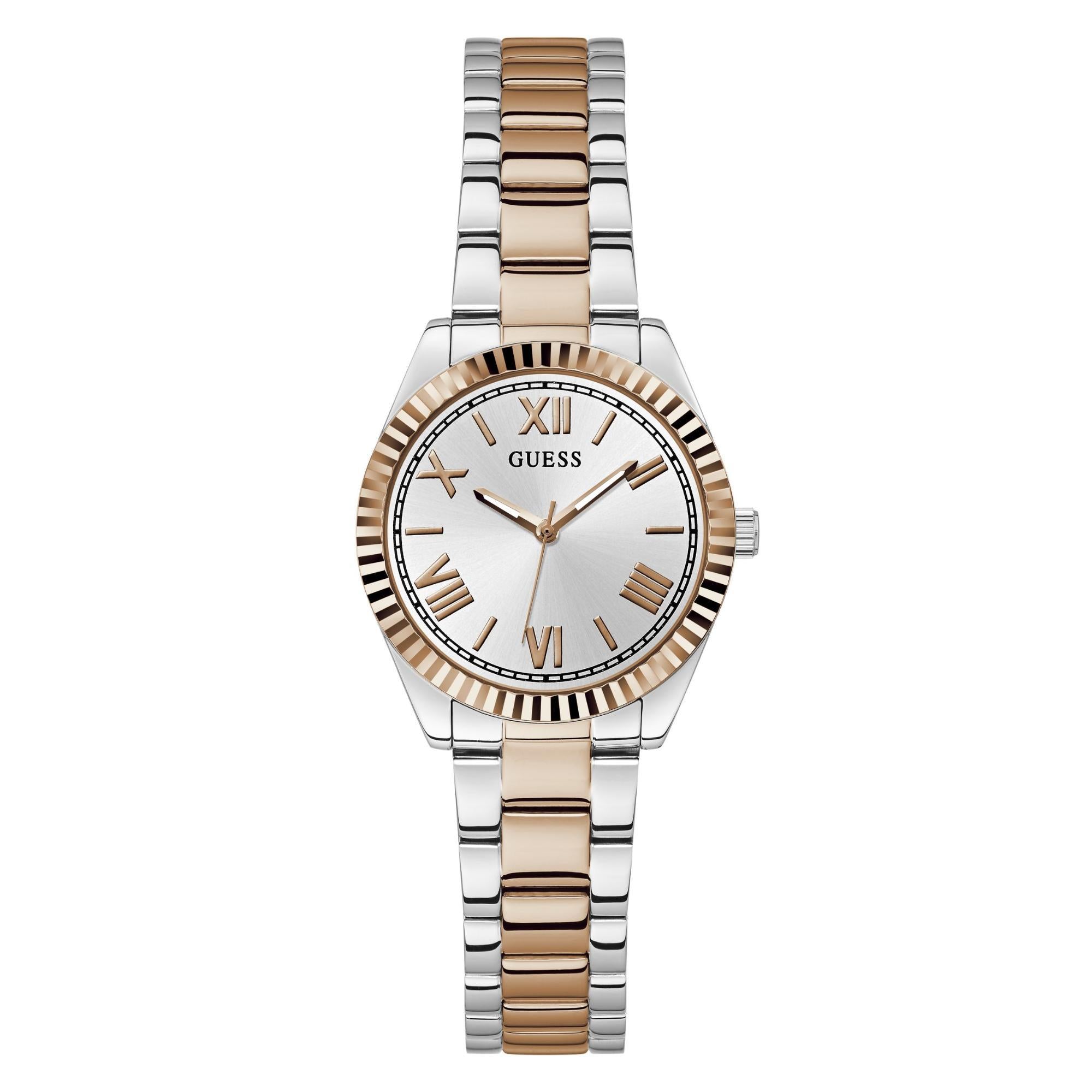 GUESS 2-Tone Analog Silver Dial Ladies Watch GW0687L3