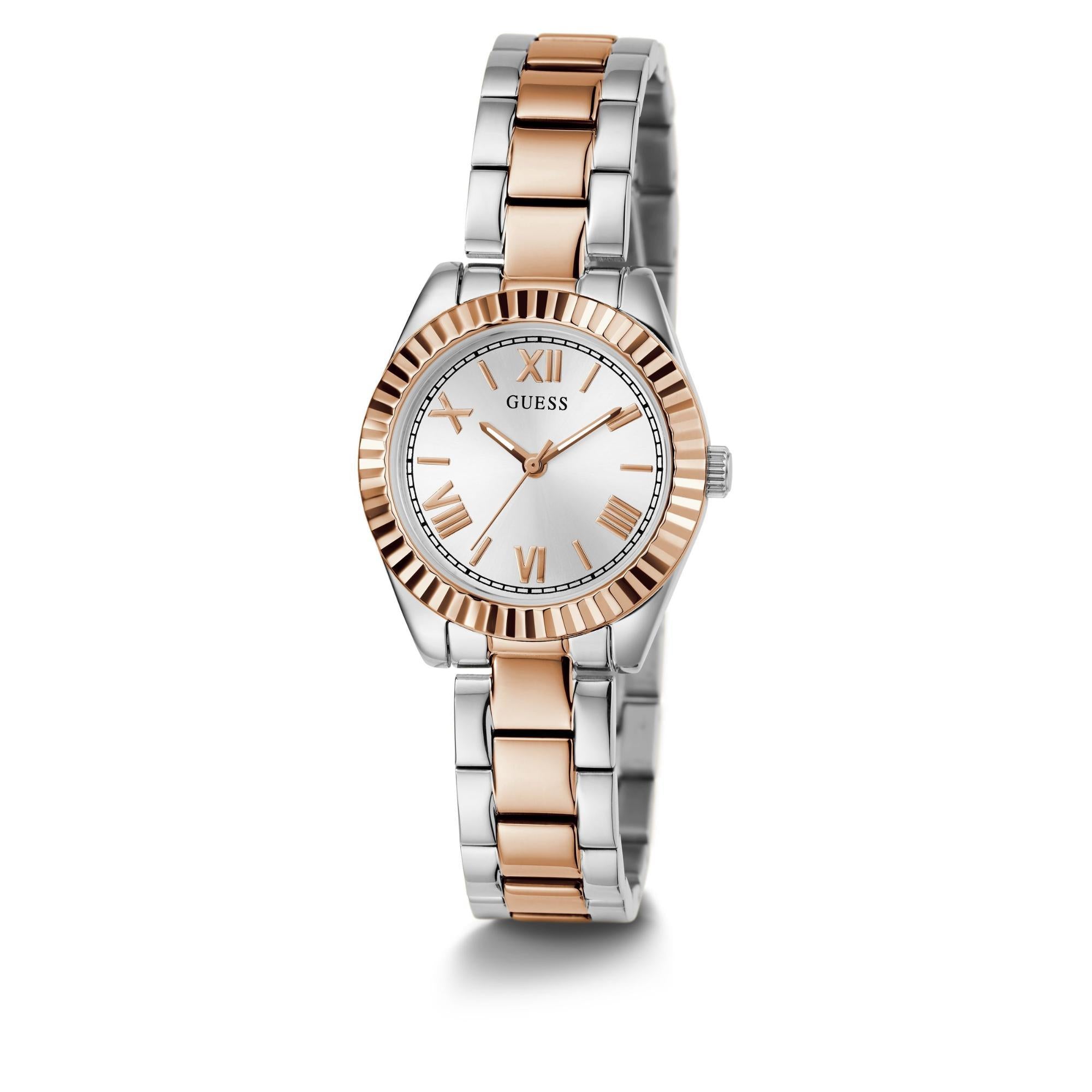 GUESS 2-Tone Analog Silver Dial Ladies Watch GW0687L3