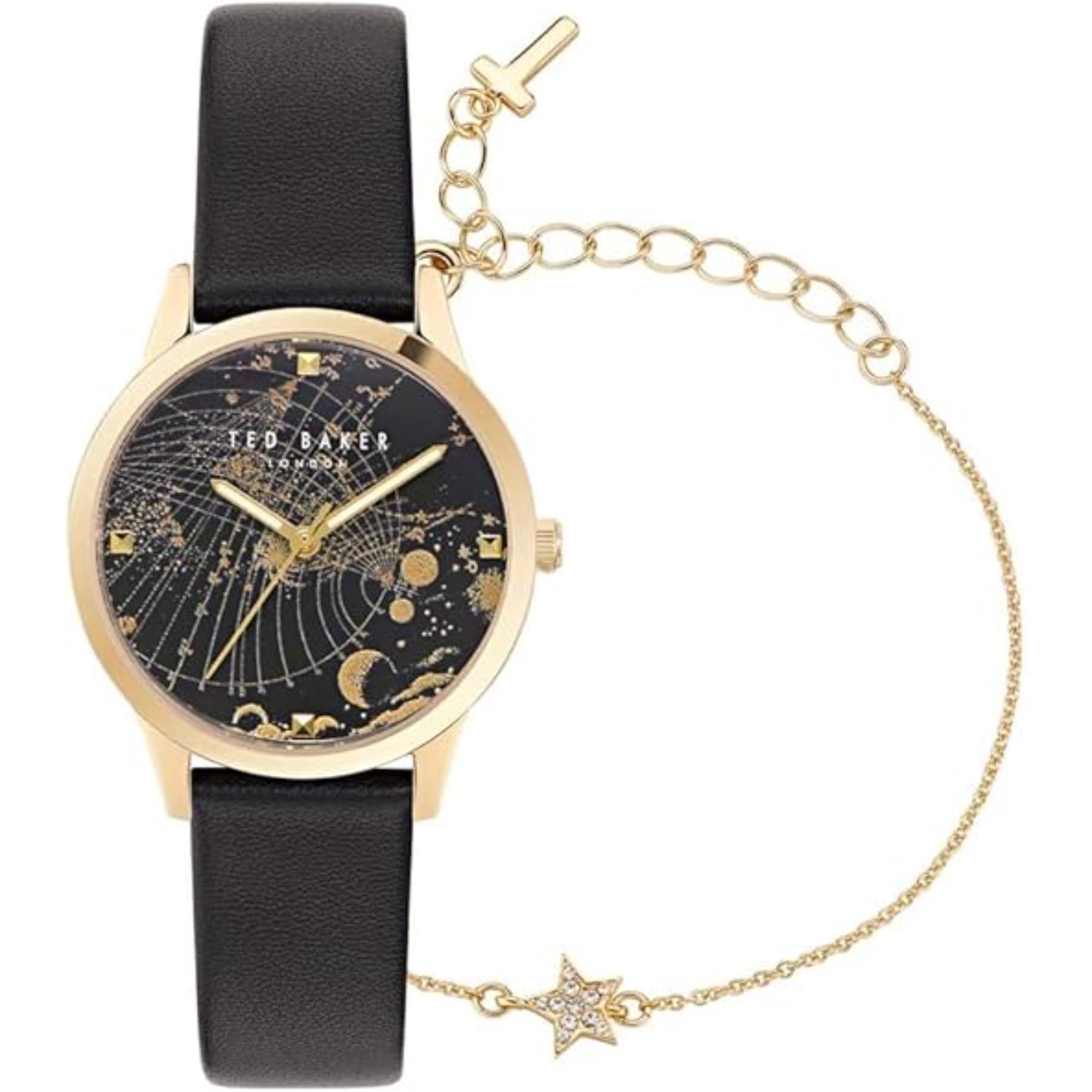 Ted Baker Fitzrovia Ladies Black Leather Strap Watch BKGFW2302
