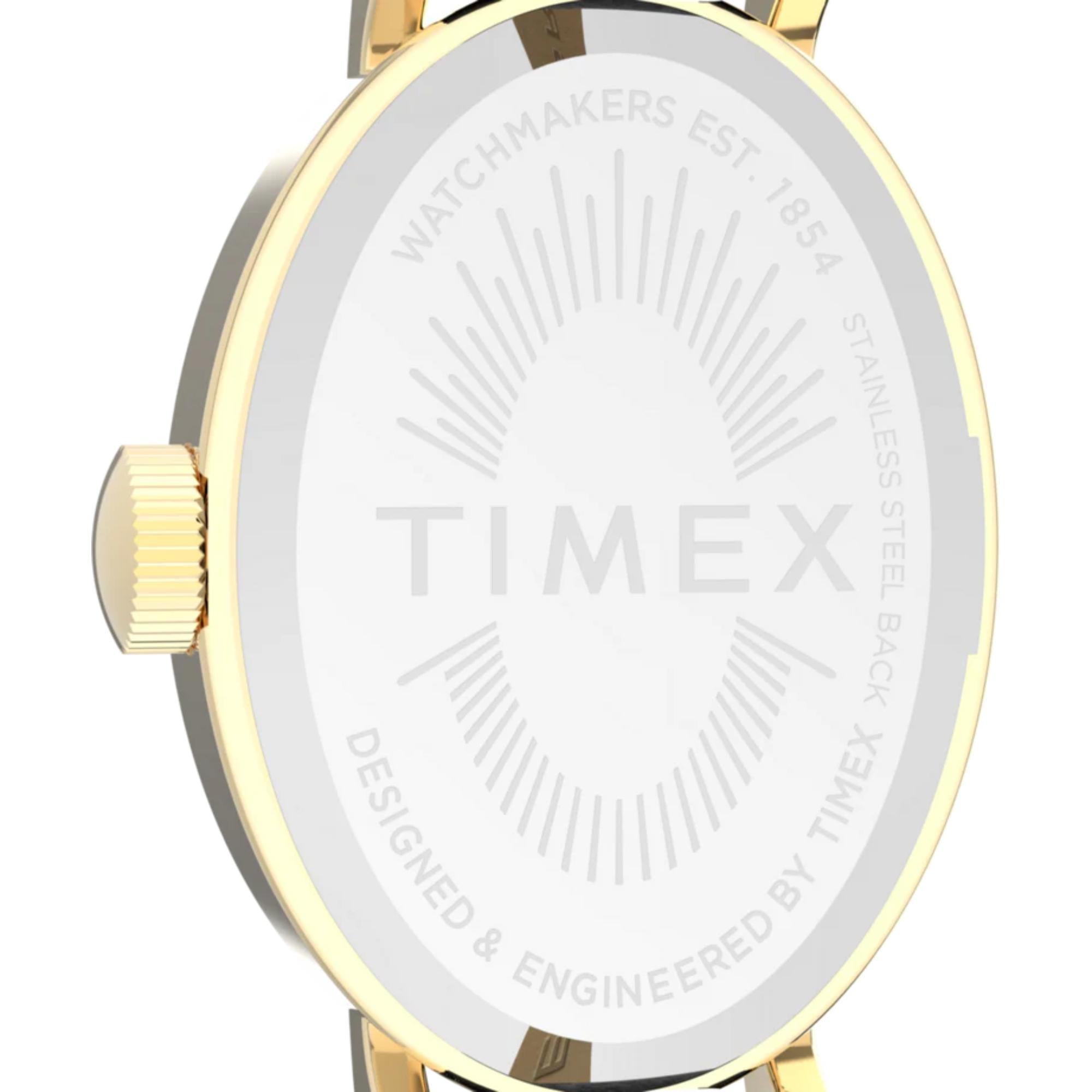 Timex Cavatina White Dial Black Leather Strap Women's Watch TW2W78300
