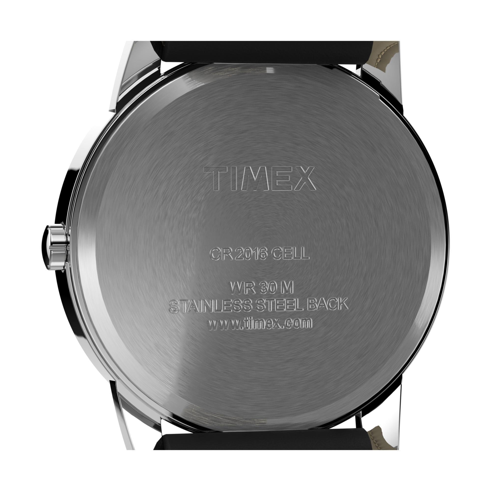 Timex Easy Reader White Dial Black Leather Strap Women's Watch T20501