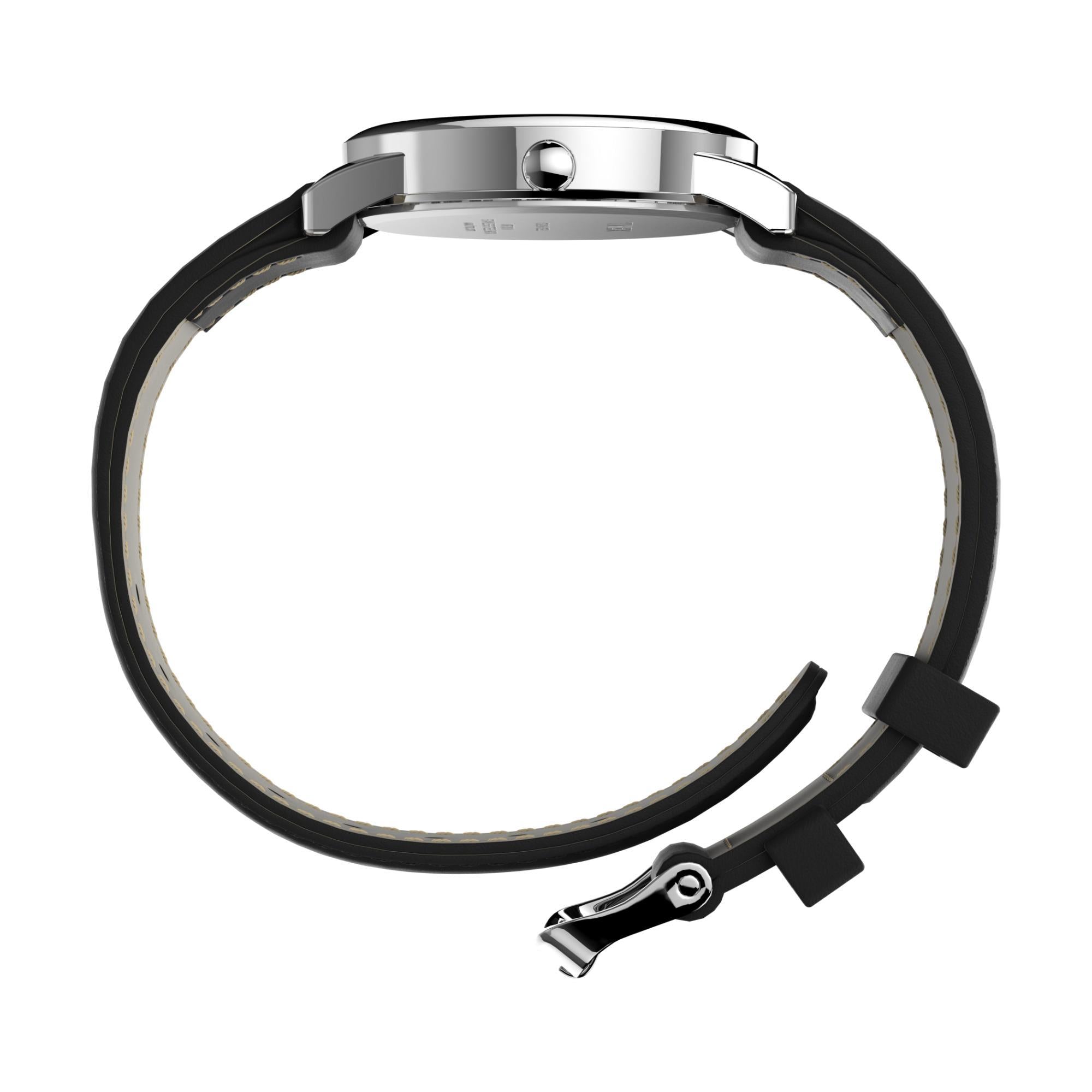 Timex Easy Reader White Dial Black Leather Strap Women's Watch T20501