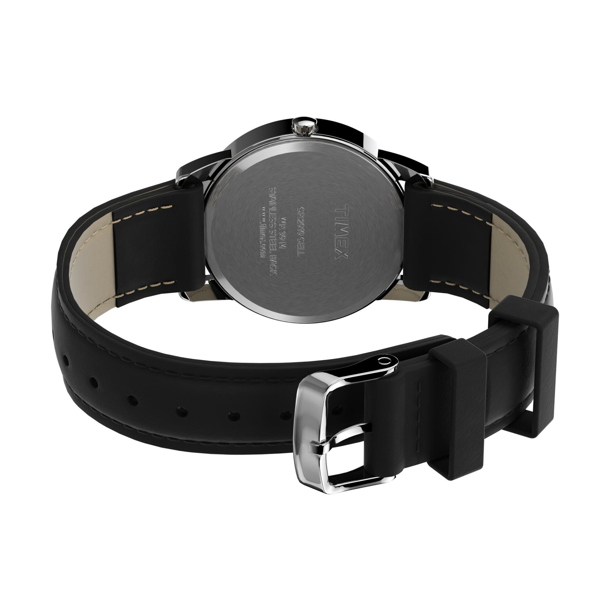 Timex Easy Reader White Dial Black Leather Strap Women's Watch T20501