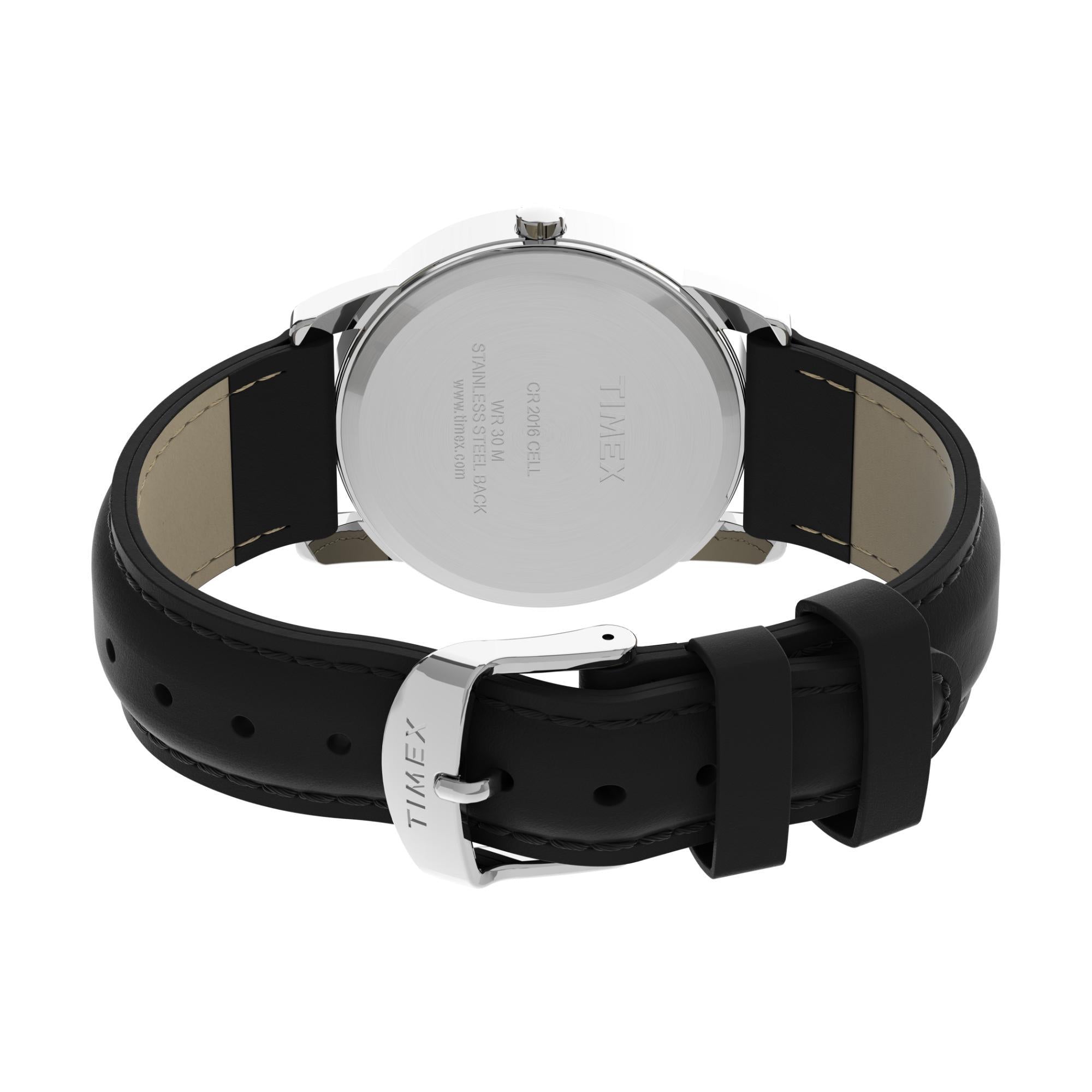 Timex Easy Reader 35mm White Dial Leather Mens Quartz Watch T2H281