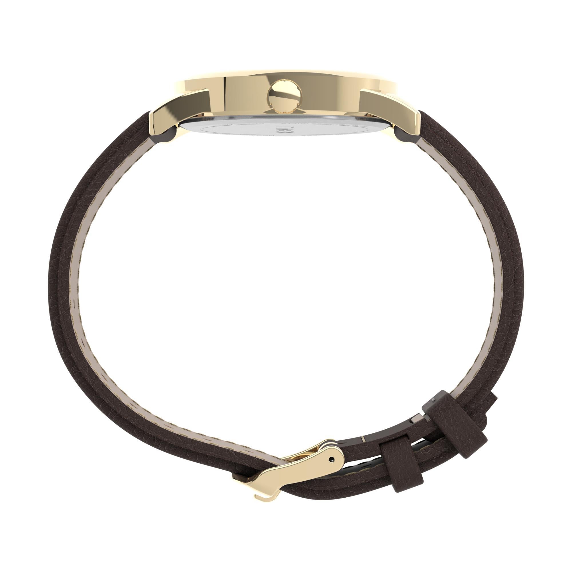 Timex Easy Reader Quartz Cream Dial Leather Strap Unisex Watch TW2P75800