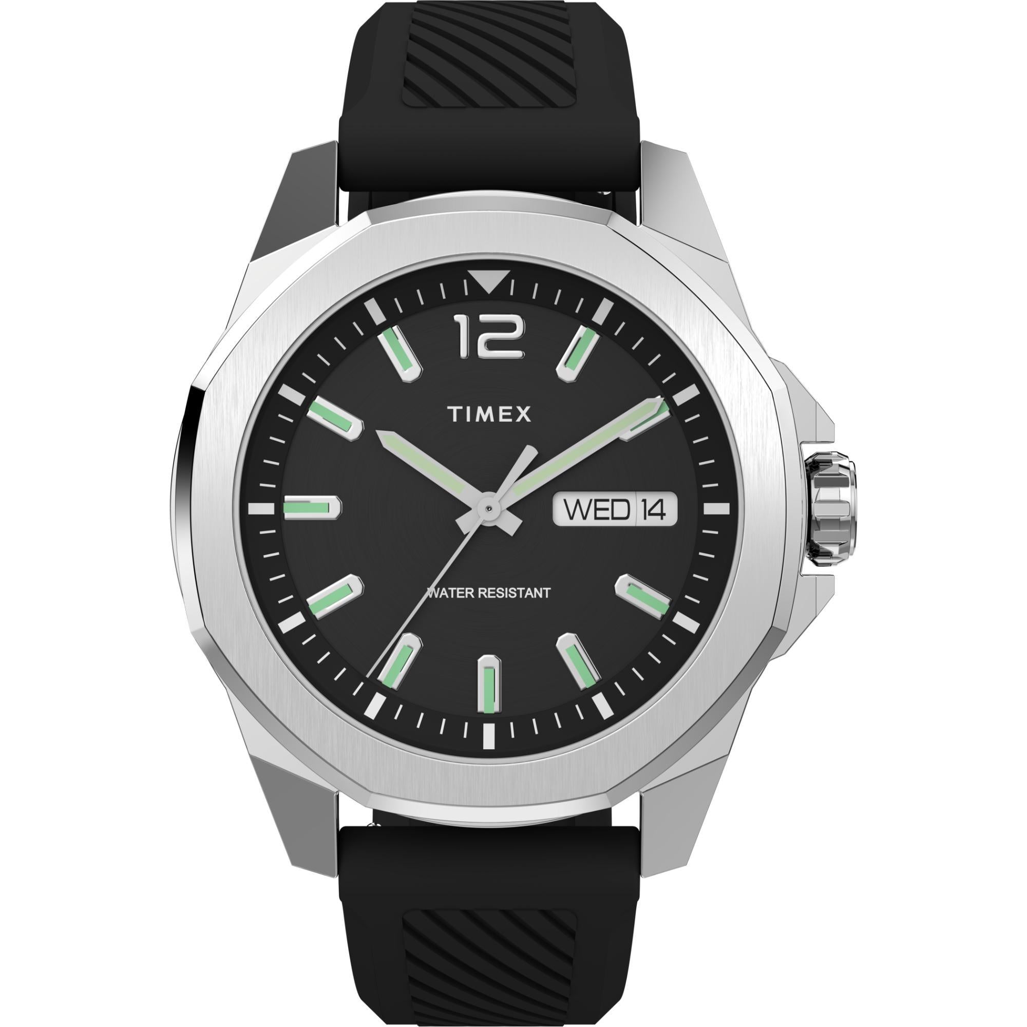 Timex Essex Ave Black Dial Silicone Strap Men's Watch TW2W42900