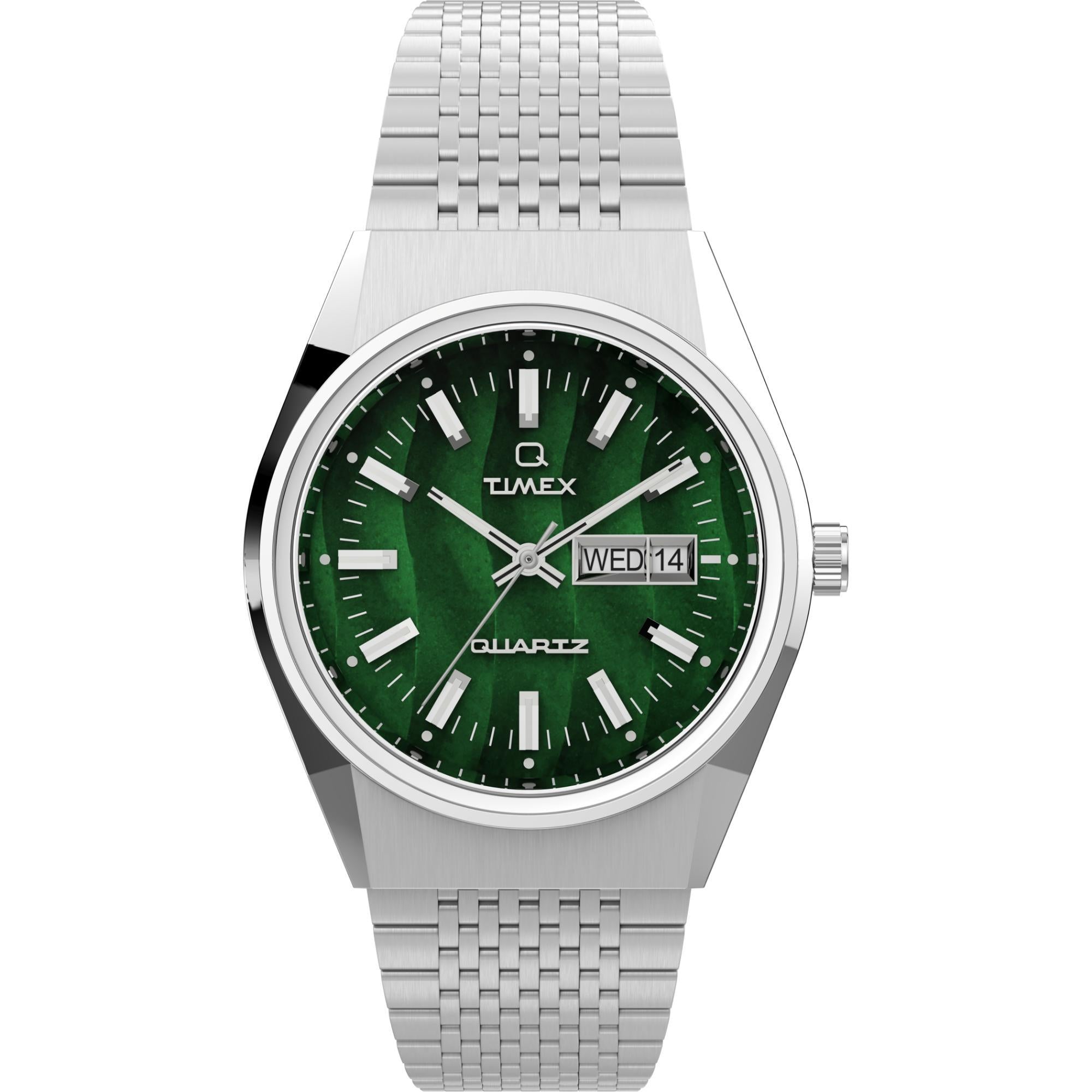 Timex Q Falcon Eye Stainless Steel Green Dial Men's Watch