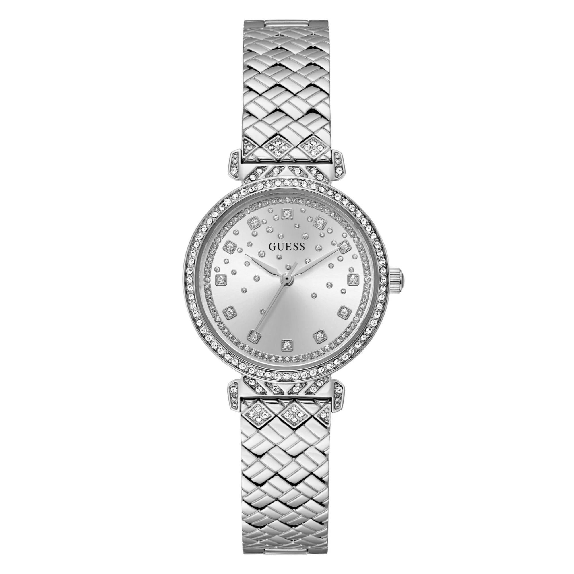 GUESS Enchantment Silver Dial Tone Recycled Steel Ladies Watch GW0763L1