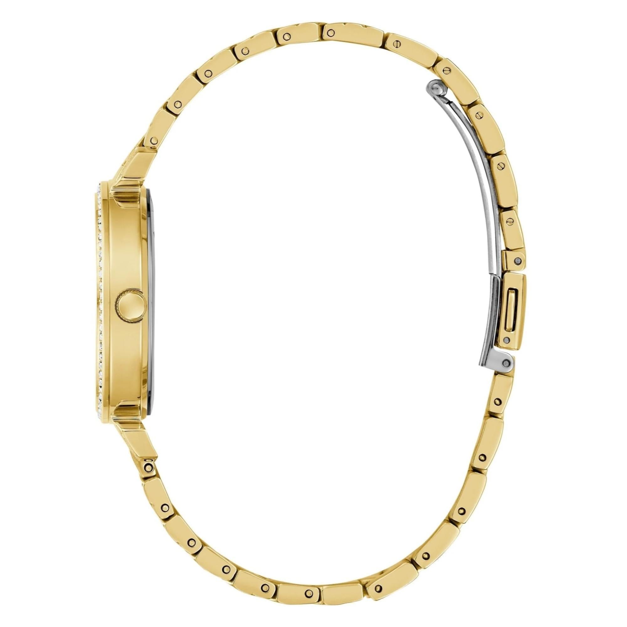 GUESS Enchantment Gold Tone Recycled Steel Silver Dial Ladies Watch  GW0763L2