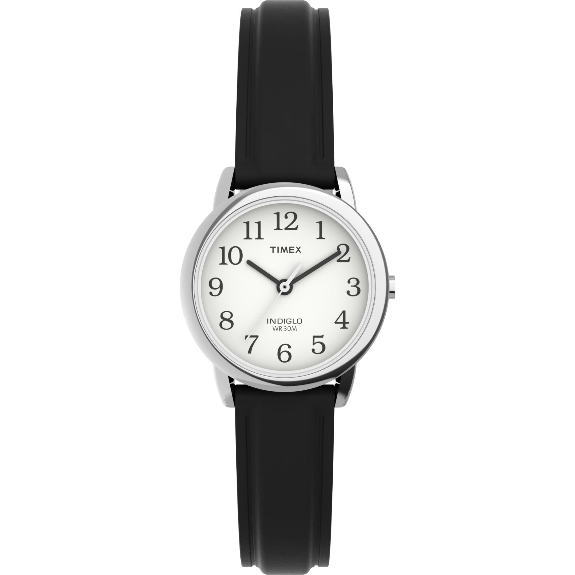 Timex Chronograph White Dial Black Leather Strap Women's Watch T20441