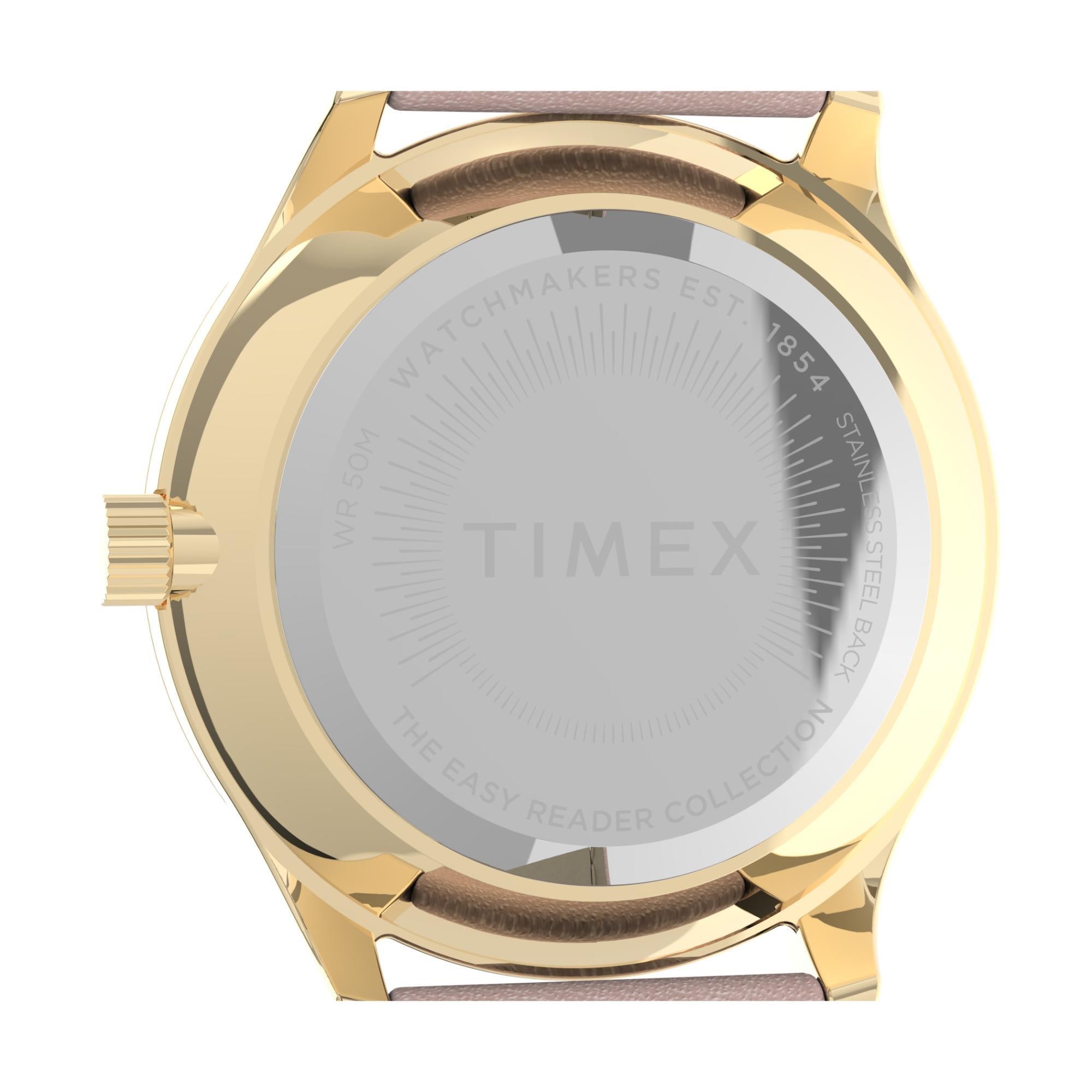 Timex Women’s Modern Easy Reader Gold-Tone Case Pink Strap Watch TW2V25200