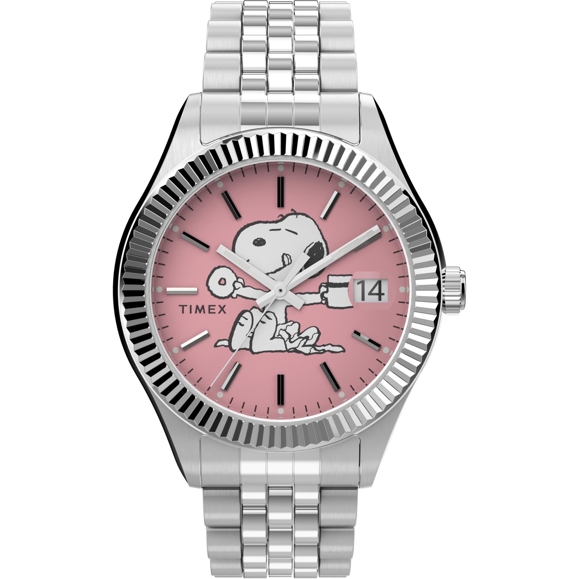 Timex Peanuts x Legacy Pink Dial Stainless Steel Strap Ladies Watch TW2V47400