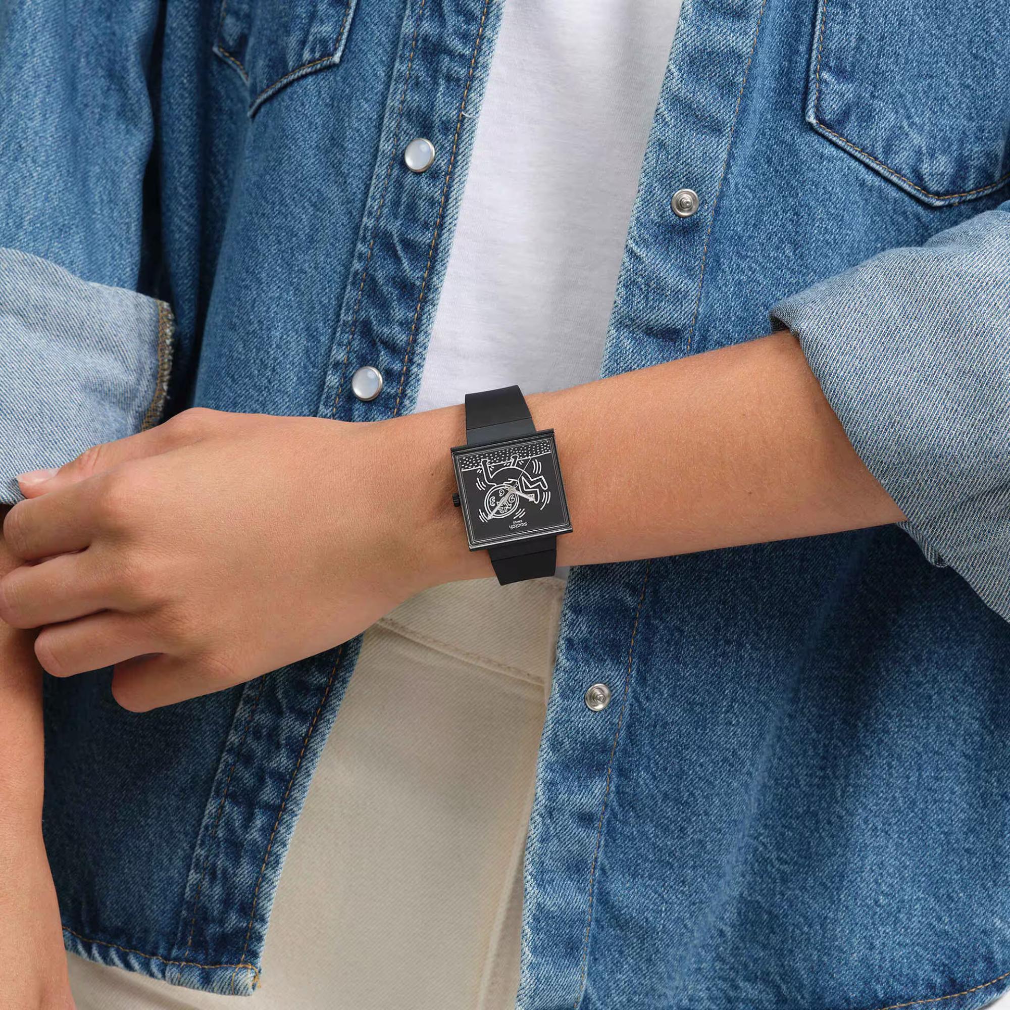 Swatch Break Free Break Loose Black Dial Bio-sourced Strap Unisex Watch SO34Z103