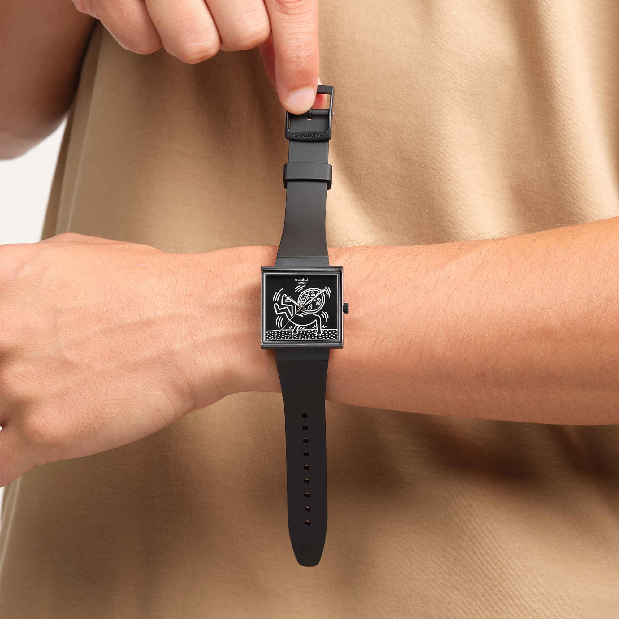 Swatch Break Free Break Loose Black Dial Bio-sourced Strap Unisex Watch SO34Z103
