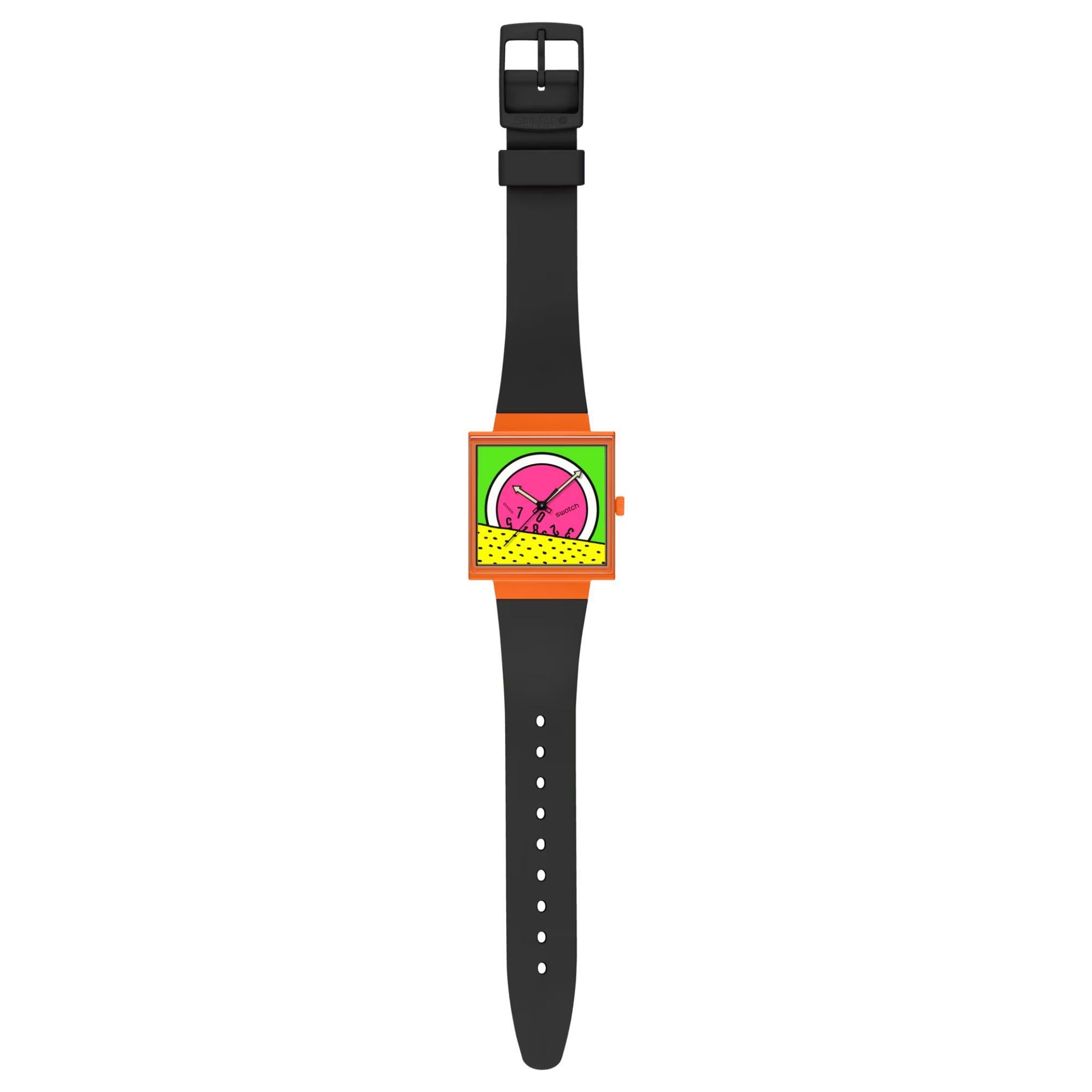 Swatch Break Free Break Time Green Dial Silicone Strap Women’s Watch SO34Z101
