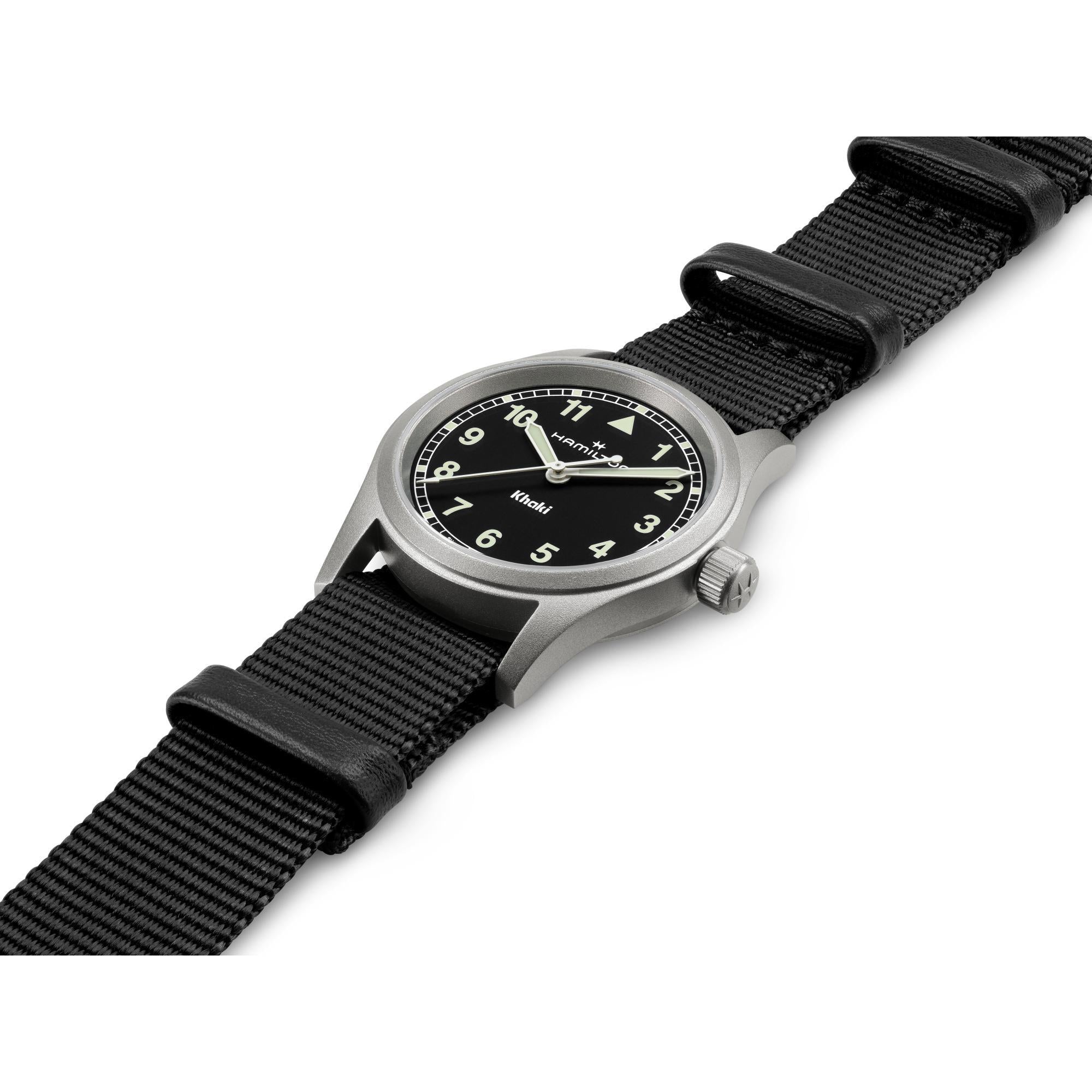 Hamilton Khaki Field Quartz Black Dial NATO Strap Unisex Watch H69301430