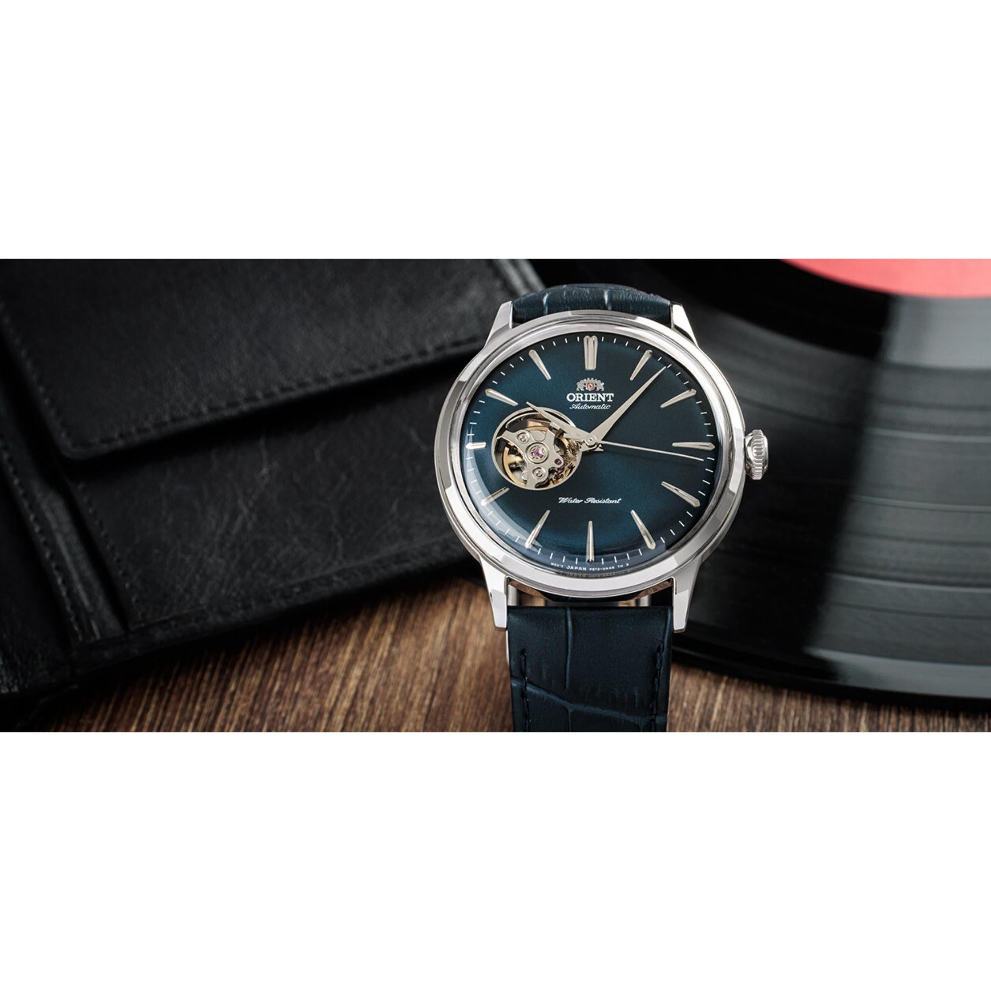 Orient Bambino Open Heart Blue Dial Men's Watch RA-AG0005L30B