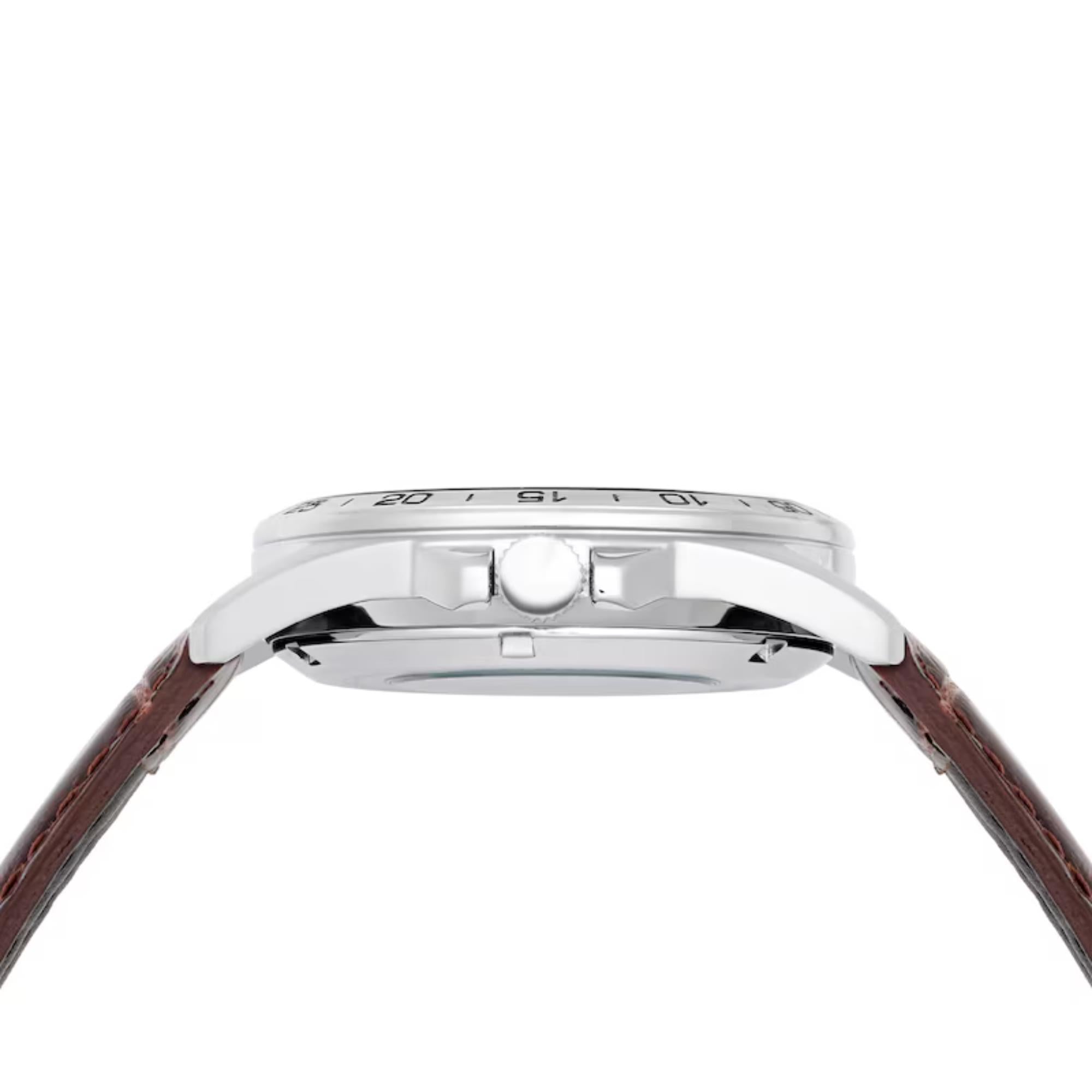 Lorus Automatic Brown Leather Strap Dark Blue Sunray Dial Men's Watch RL487AX9