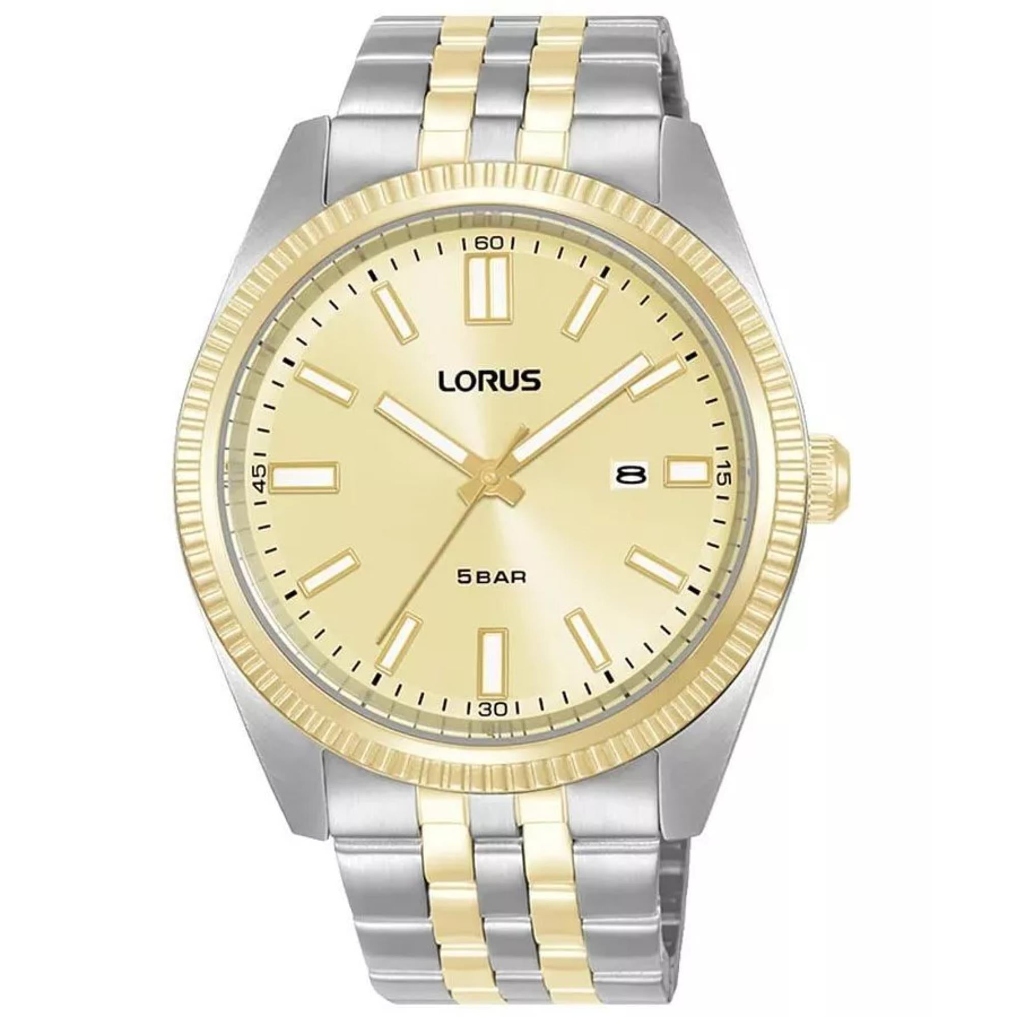 Lorus Quartz Gents Two-Tone Gold Dial Men's Watch RH972QX9