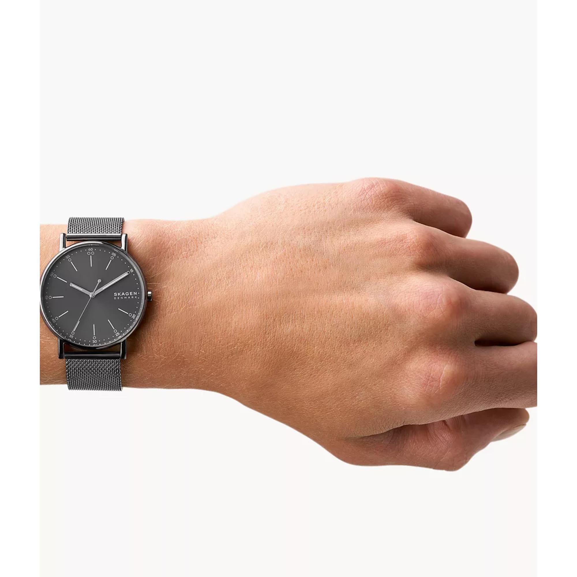 Skagen Signatur Grey Steel Mesh Strap Grey Dial Men’s Watch SKW6577