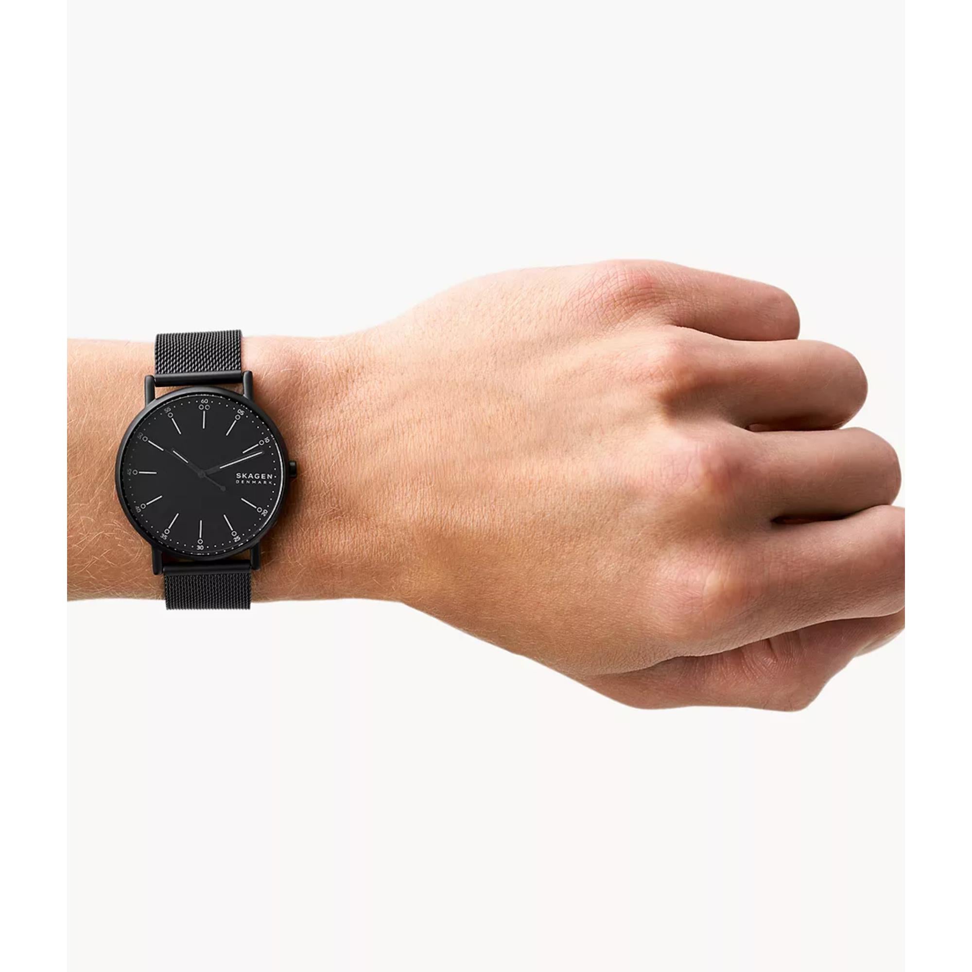 Skagen Signatur Midnight Steel Mesh Strap Midnight Dial Men’s Watch SKW6579