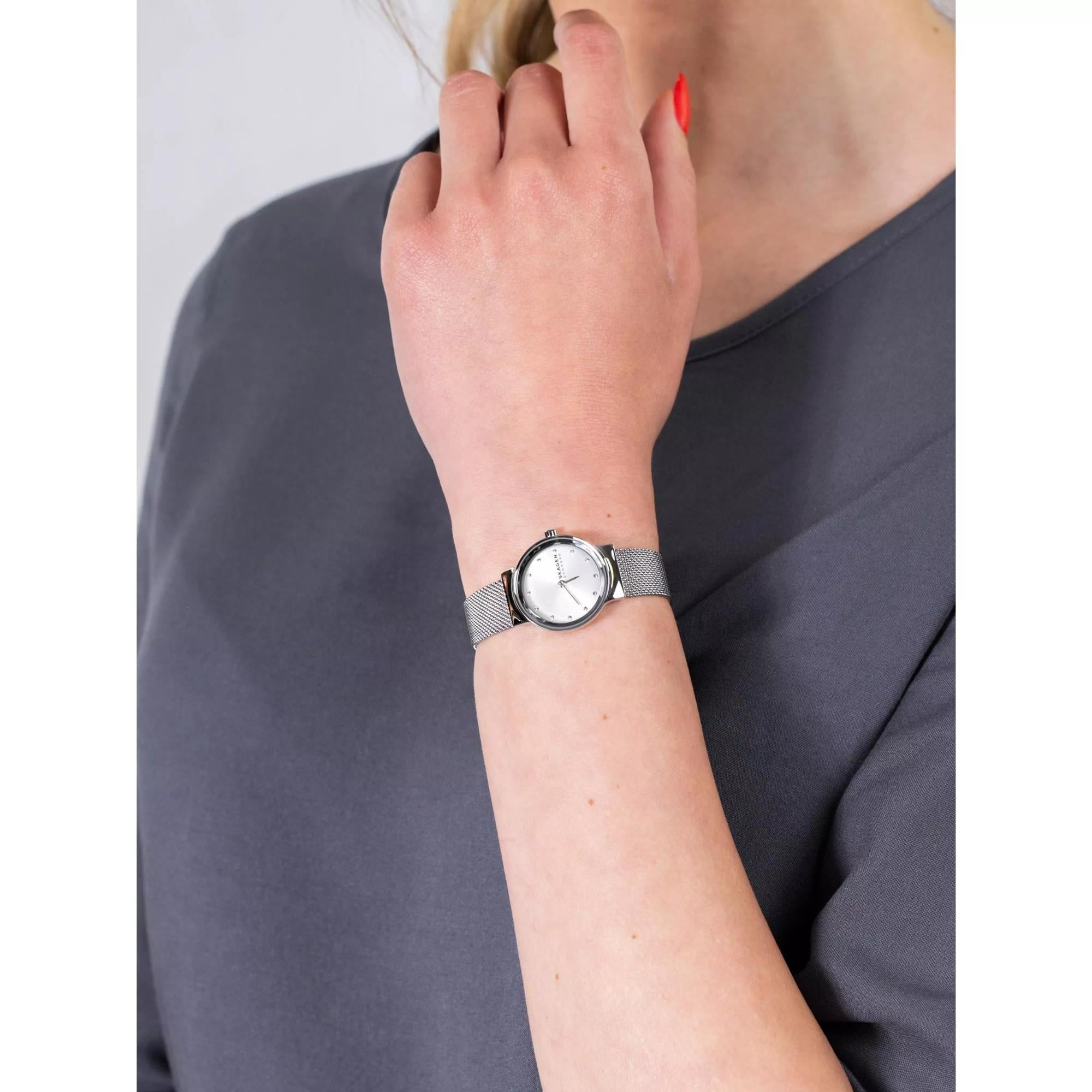 Skagen Freja Lille Steel Mesh White Silver Dial Women’s Watch SKW2715