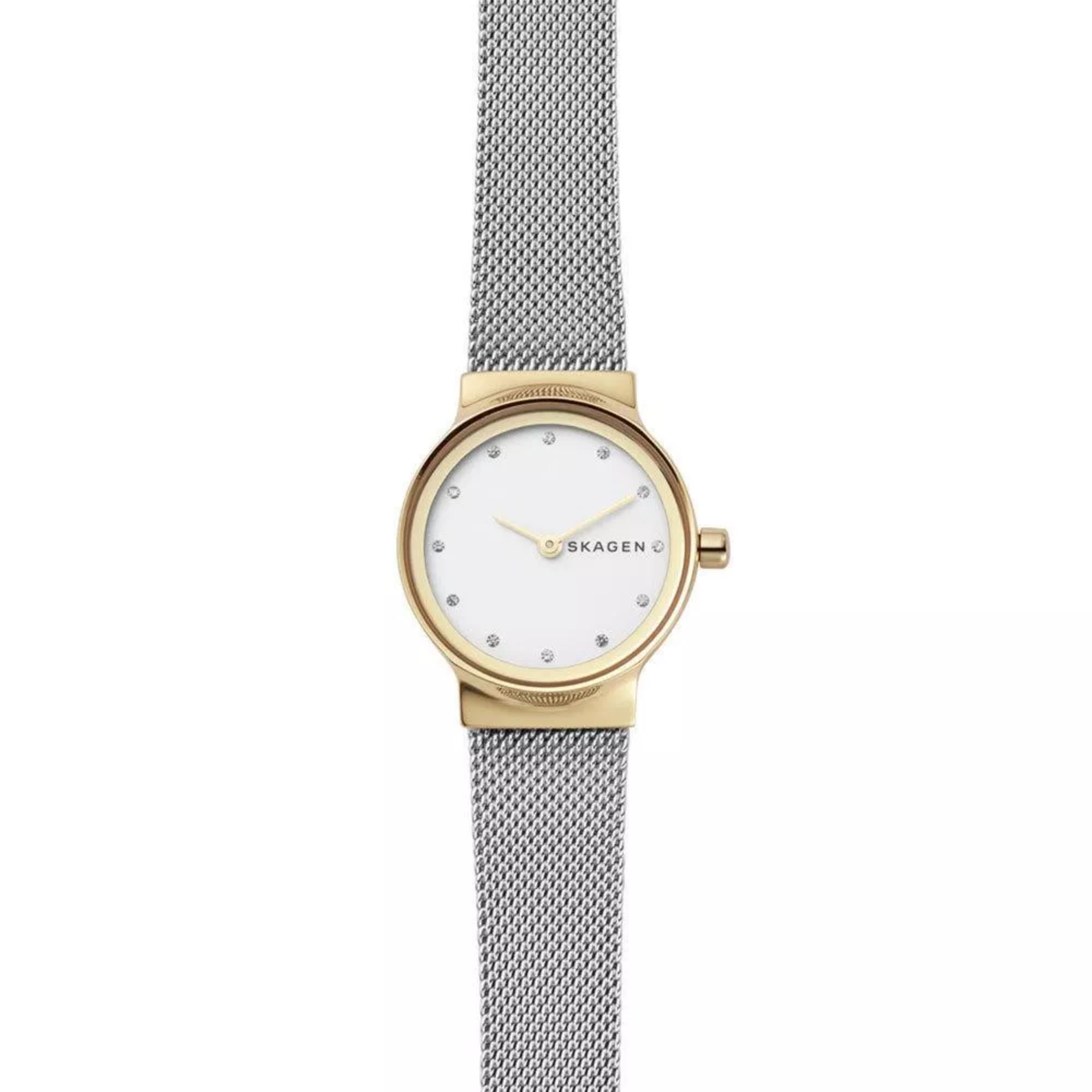 Skagen Freja Lille Two-Tone Steel Mesh White Silver Dial Women’s Watch SKW2666