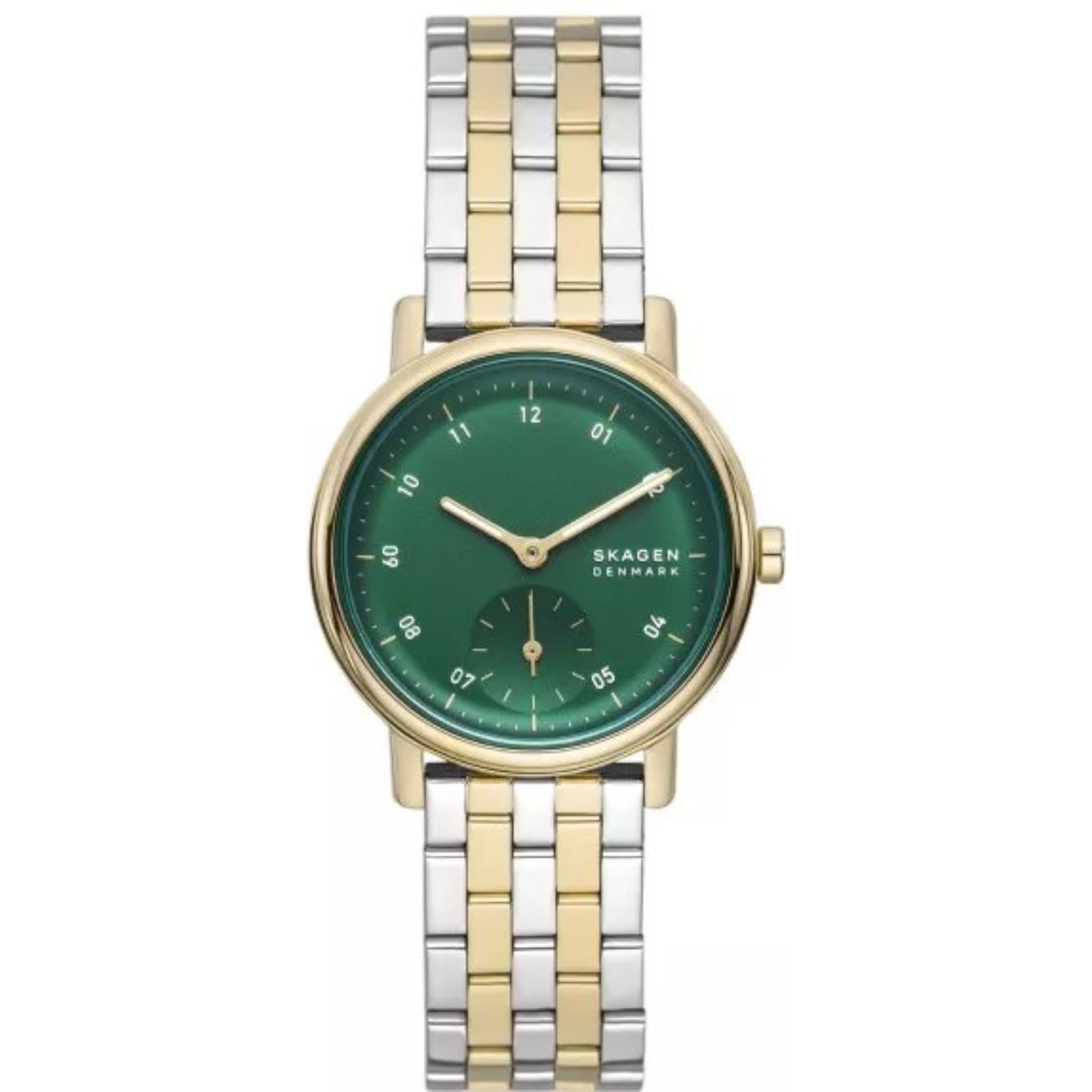 Skagen Kuppel Lille Sub-Second Two-Tone Stainless Steel Green Dial Women’s Watch SKW3122