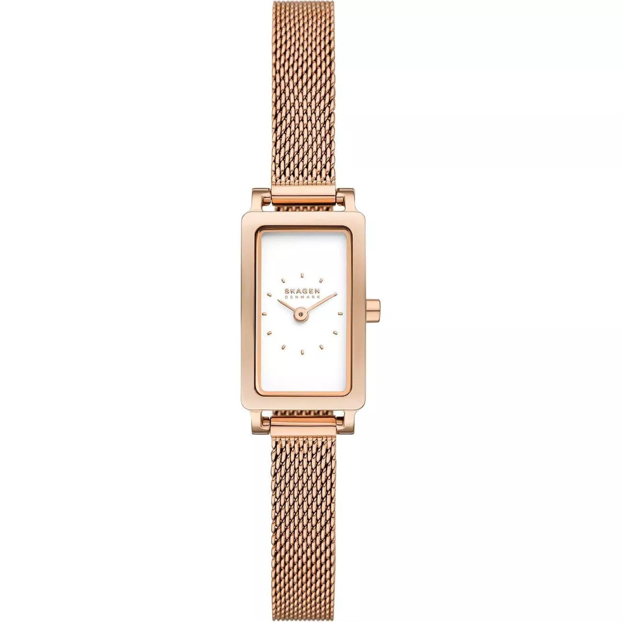 Skagen Hagen Micro Rose Gold Stainless Steel White Dial Women's Watch SKW3148